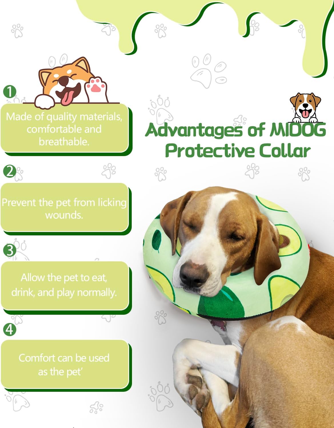 Collar de cono de perro para perros pequeños, medianos y grandes para después de la cirugía, collar inflable para mascotas, cono de recuperación
