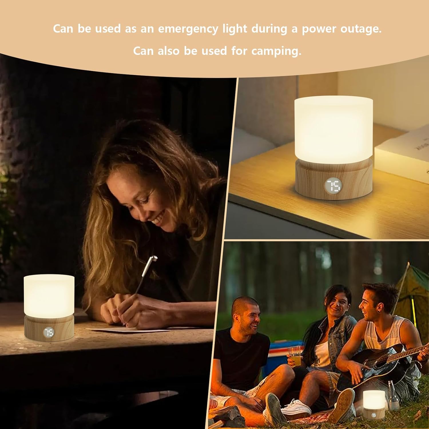 Mielukan Lámpara de mesa pequeña, luz nocturna portátil regulable con temporizador para niños, luz LED cálida de 3000 K, lámparas de noche pequeñas