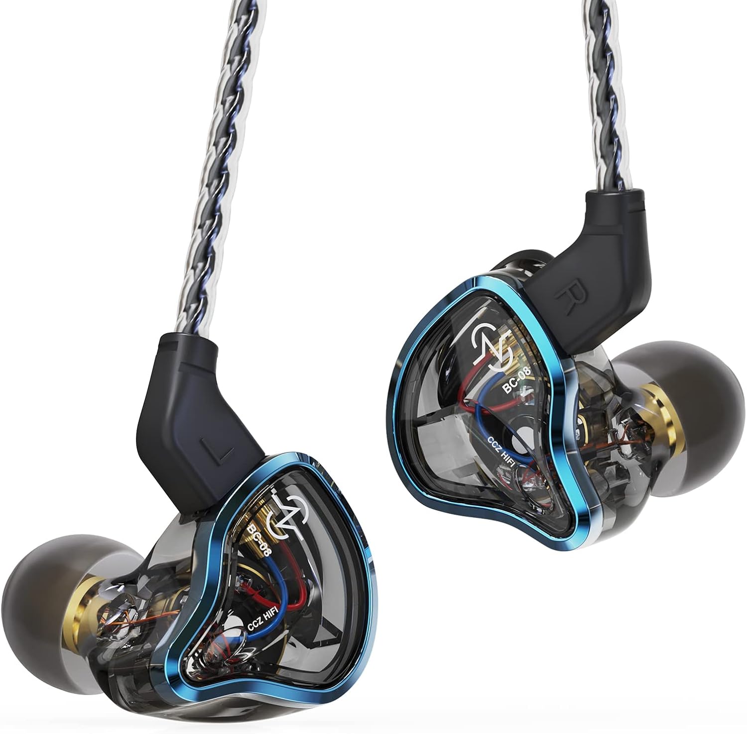 KEEPHiFi CCZ Warrior Budget IEM 3BA+1DD Hybrid in Ear Monitor, auriculares con marco de metal galvanizado con cable con sonido equilibrado y neutro