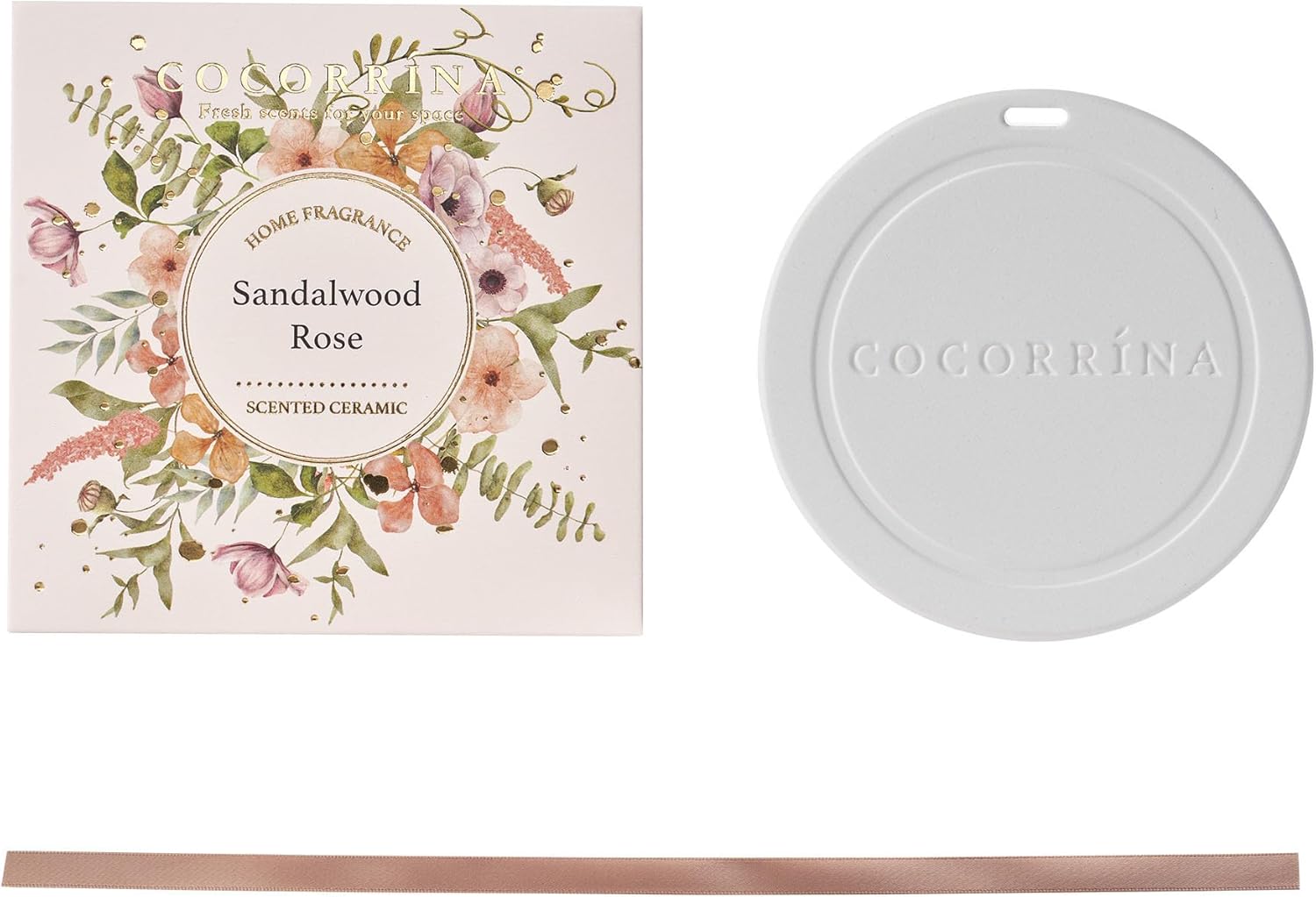 COCORRÍNA Ambientador de coche  Sándalo rosa hecho a mano perfumado de cerámica para cajones y armarios, ambientador de coche regalos para hombres y