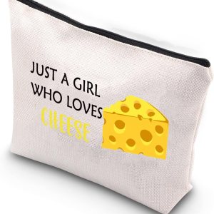 BDPWSS Regalos de queso para mujeres, regalos para amantes del queso, simplemente una chica que ama el queso, bolsa de cosméticos para amantes de la BDPWSS Regalos de queso para mujeres, regalos para amantes del queso, simplemente una chica que ama el queso, bolsa de cosméticos para amantes de la