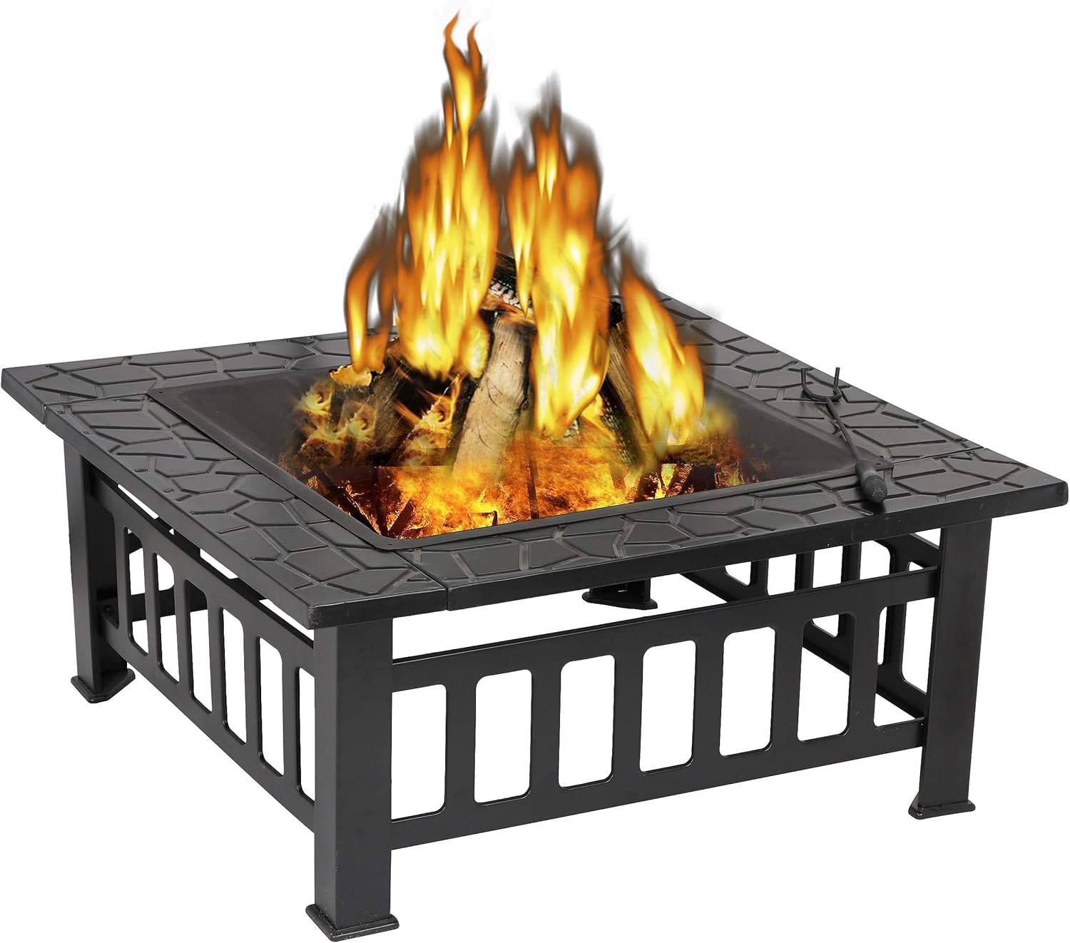 Zeny brasero de jardín para exterior, patio, brasero, hogar de madera y metal, para asador, cocina cubierta de jardín, #01