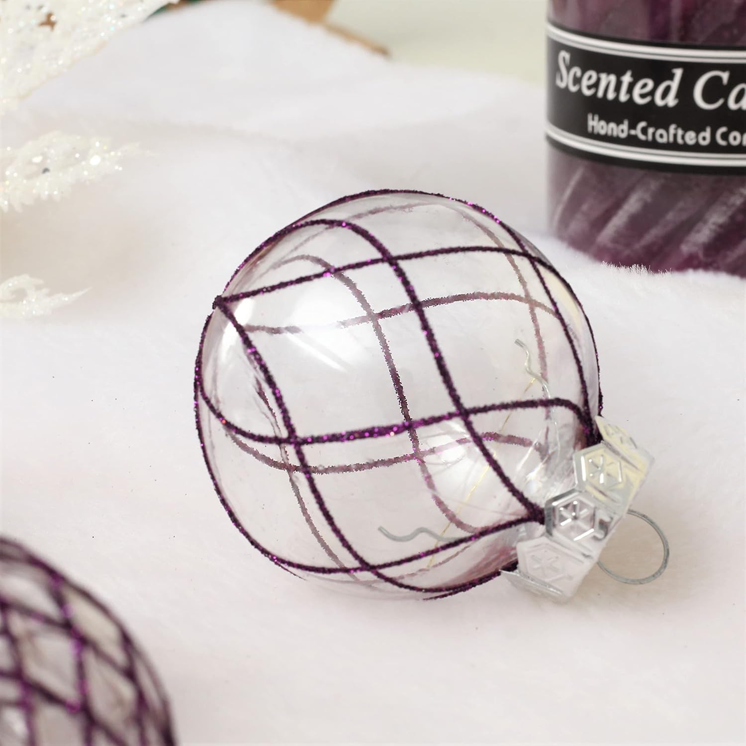 Adornos de bola de Navidad transparentes, 30 unidades de 2.36 pulgadas de plástico inastillable, adornos colgantes de bolas de Navidad para árbol de