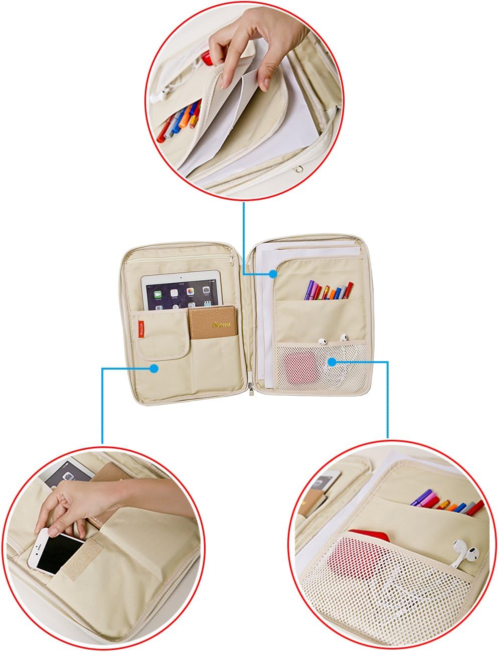 Mygreen universal de viaje organizadorelectrónicos accesorios bolsaarchivo de documento Bolsa, Púrpura), MG16600PLL