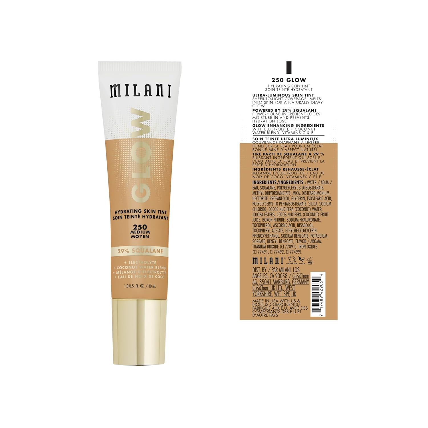 Milani Tinte hidratante para la piel con brillo