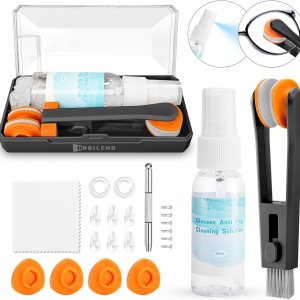 Edglete Kit de limpiador de lentes – Limpiador de lentes antivaho en aerosol con paño de limpieza de lentes de microfibra, kit de reparación de Edglete Kit de limpiador de lentes – Limpiador de lentes antivaho en aerosol con paño de limpieza de lentes de microfibra, kit de reparación de