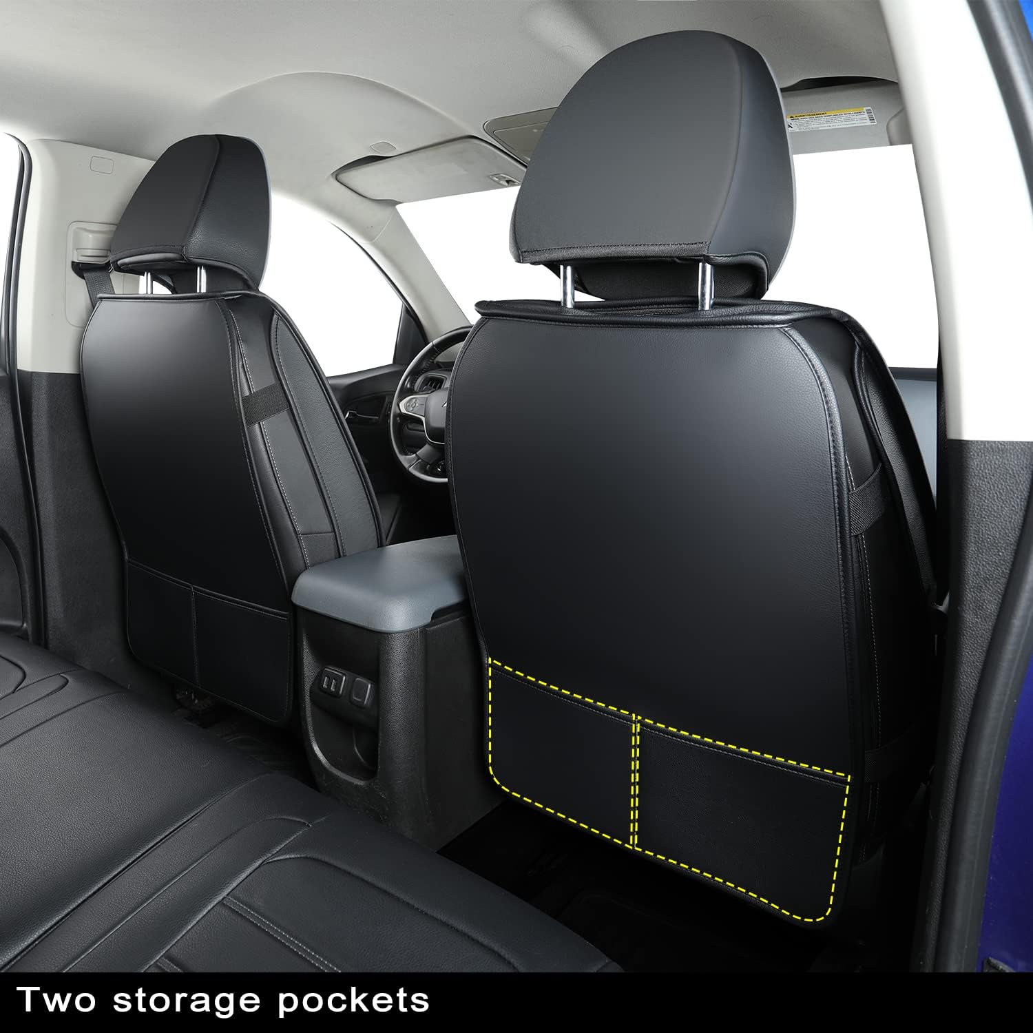 LUCKYMAN CLUB Colorado Fundas de asiento R02-K2, aptas para Chevy 2015-2022 Colorado Crew Cab Z71 LT ZR2 camión de trabajo con cuero sintético