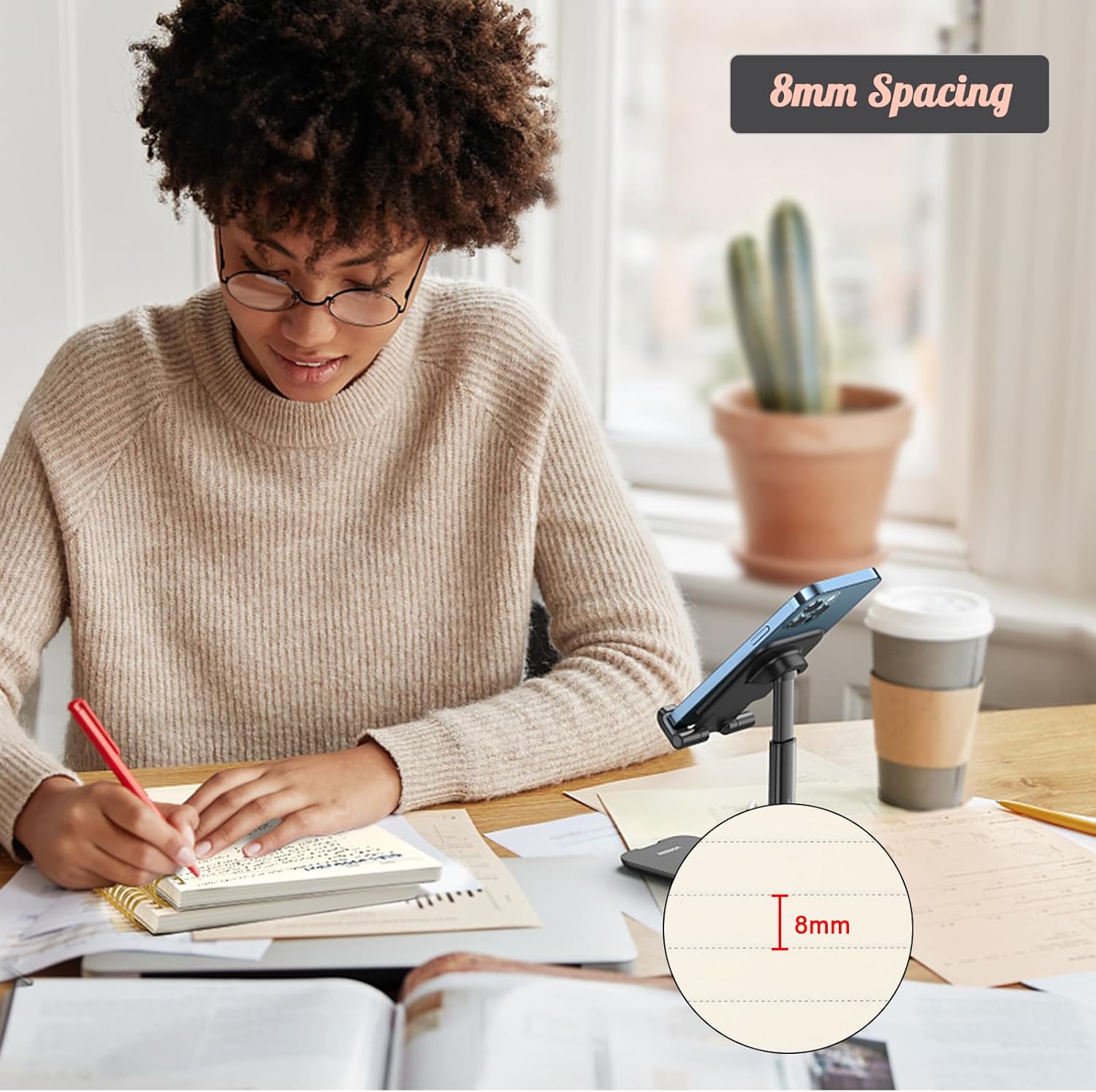 Cuaderno de espiral, paquete de 3 cuadernos rayados A5, cuadernos en espiral de 8.3 x 5.8 pulgadas, cuadernos pequeños y lindos para mujeres,
