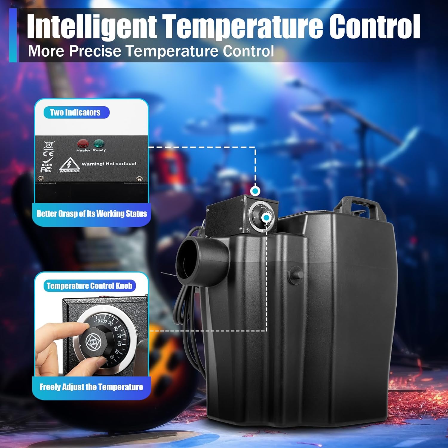 Máquina de niebla de hielo seco, máquina de humo, máquina de niebla baja con tubo para escenarios interiores y exteriores, boda, fiesta club (6000
