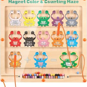 Juguetes Montessori magnéticos de color y números, imán de madera, juego de colores, aprendizaje y conteo, tablero de rompecabezas para niños Juguetes Montessori magnéticos de color y números, imán de madera, juego de colores, aprendizaje y conteo, tablero de rompecabezas para niños