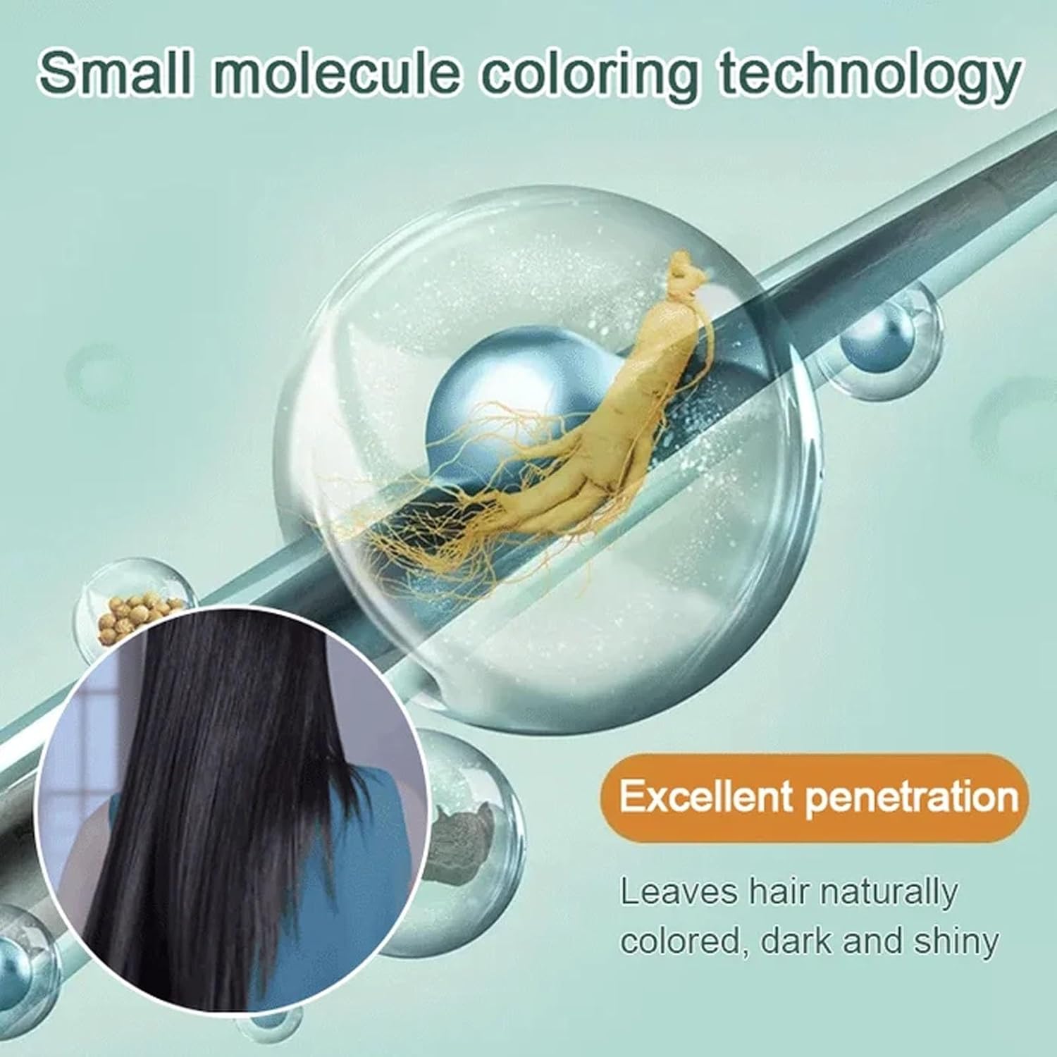 Tinte natural para el cabello, extracto de planta puro para cabello gris, tinte de burbujas de color natural Huang Yi, tinte para el cabello de