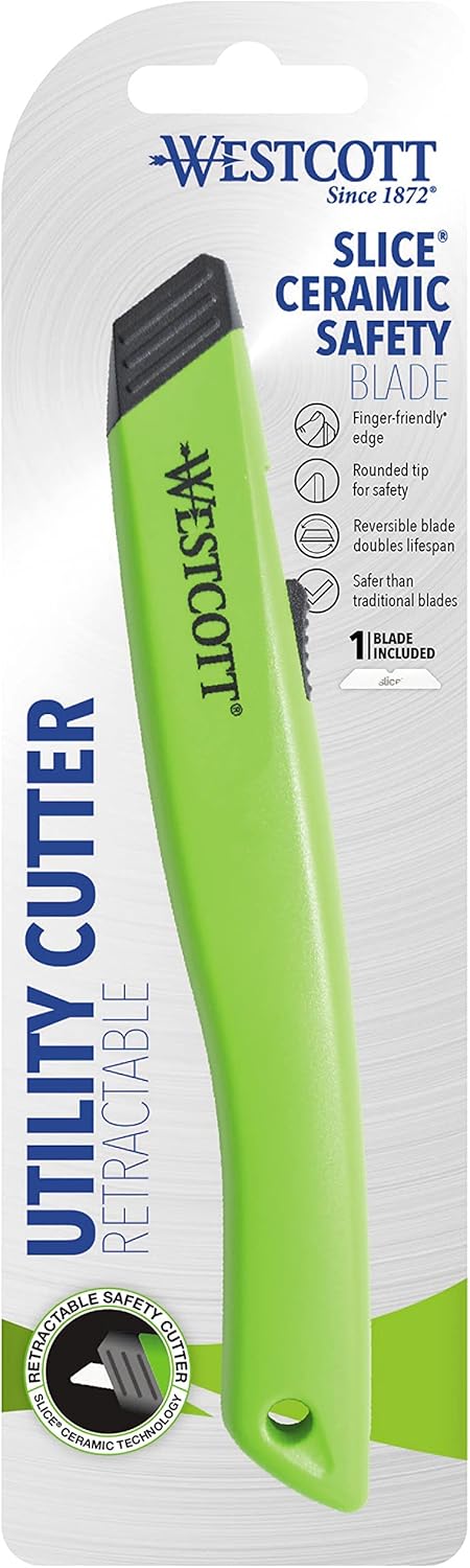 Westcott Cuchillo de seguridad (16475), utiliza cuchillas de cerámica (paquete de 2)