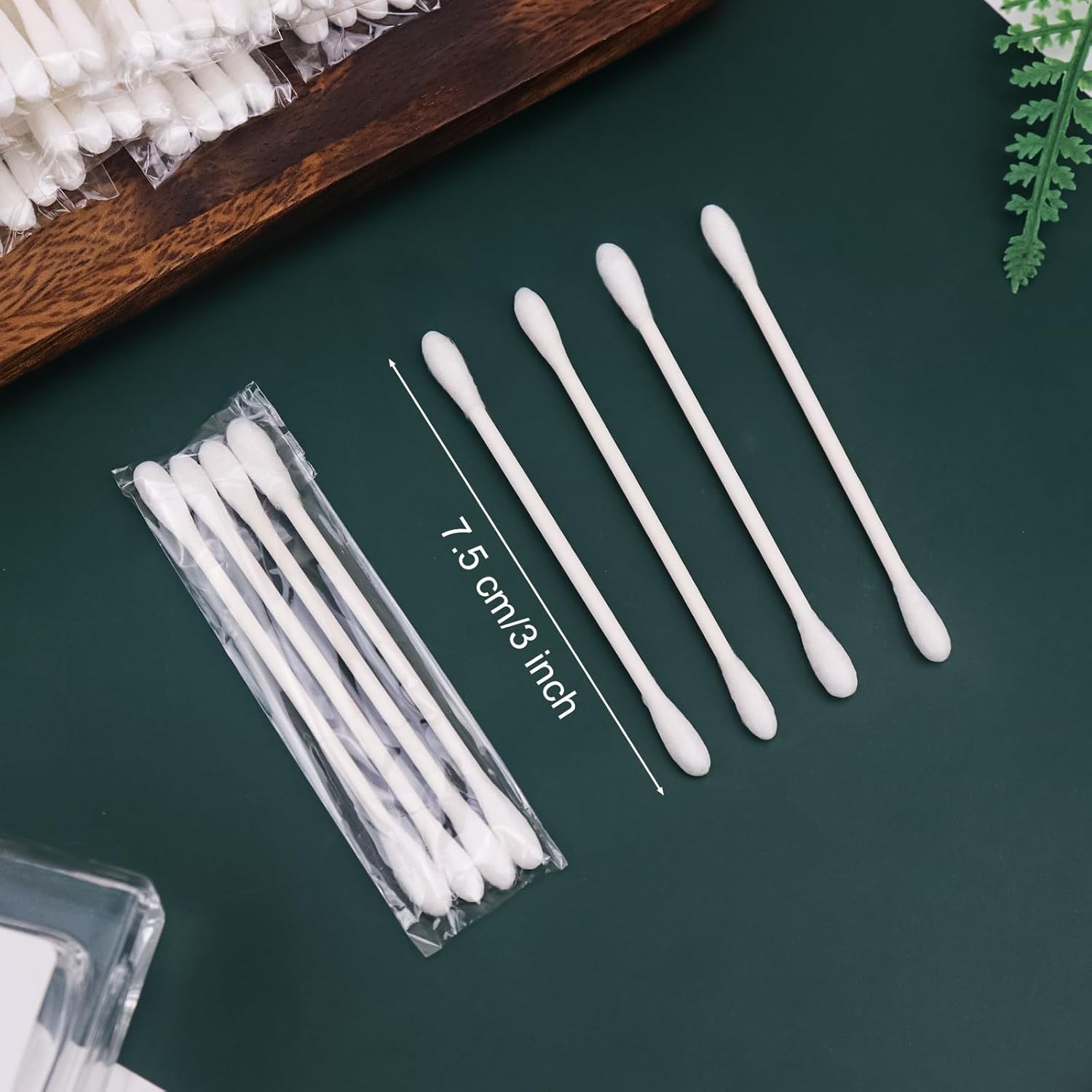 Paquete de 100 hisopos de algodón, envueltos individualmente, palitos de papel de doble punta envueltos individualmente para orejas, maquillaje (4