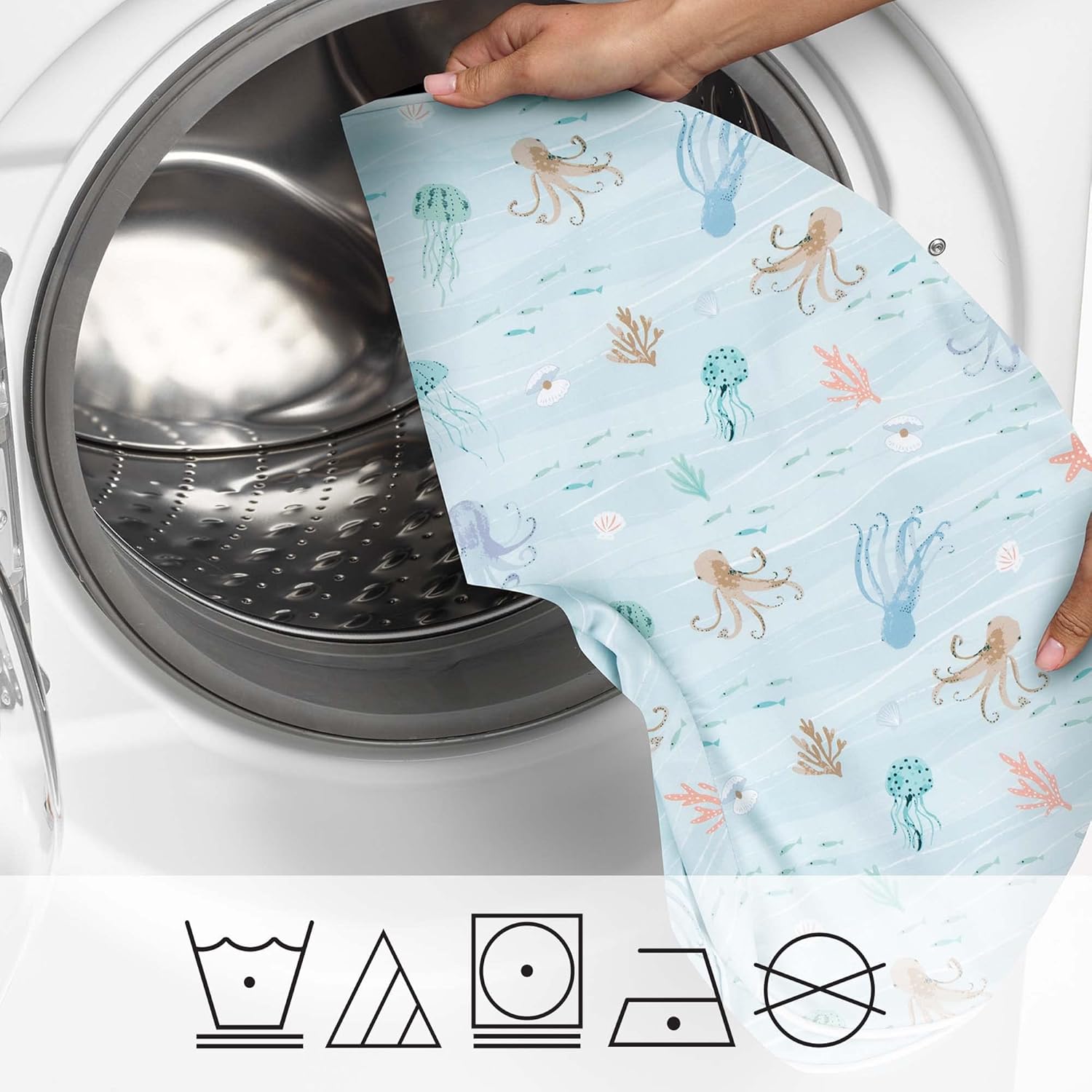 Boppy Funda de almohada de lactancia, tela de secado rápido de alta calidad, océano azul, se adapta a la almohada original Support Boppy para