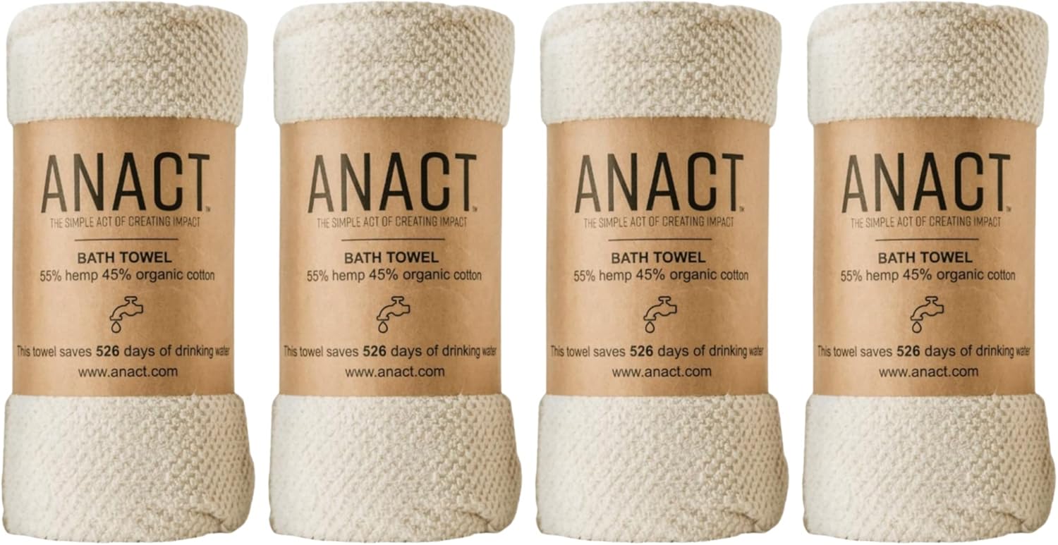 Toalla de baño de cáñamo – Toalla de baño de calidad de spa de mezcla de algodón orgánico de secado rápido – 55% cáñamo, 45% algodón orgánico