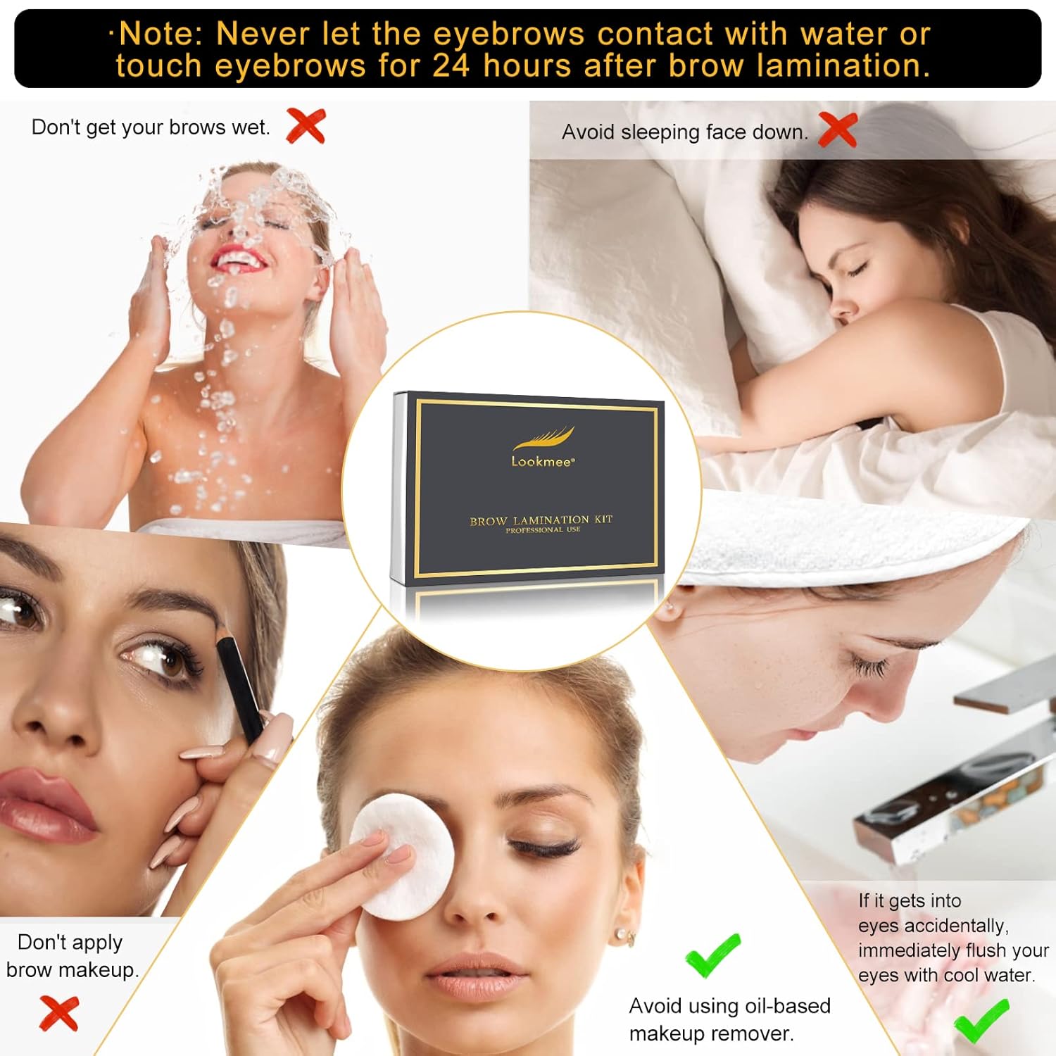 Kit de laminación de cejas, kit profesional de elevación instantánea de cejas, kit de permanente de cejas de larga duración para cejas más completas