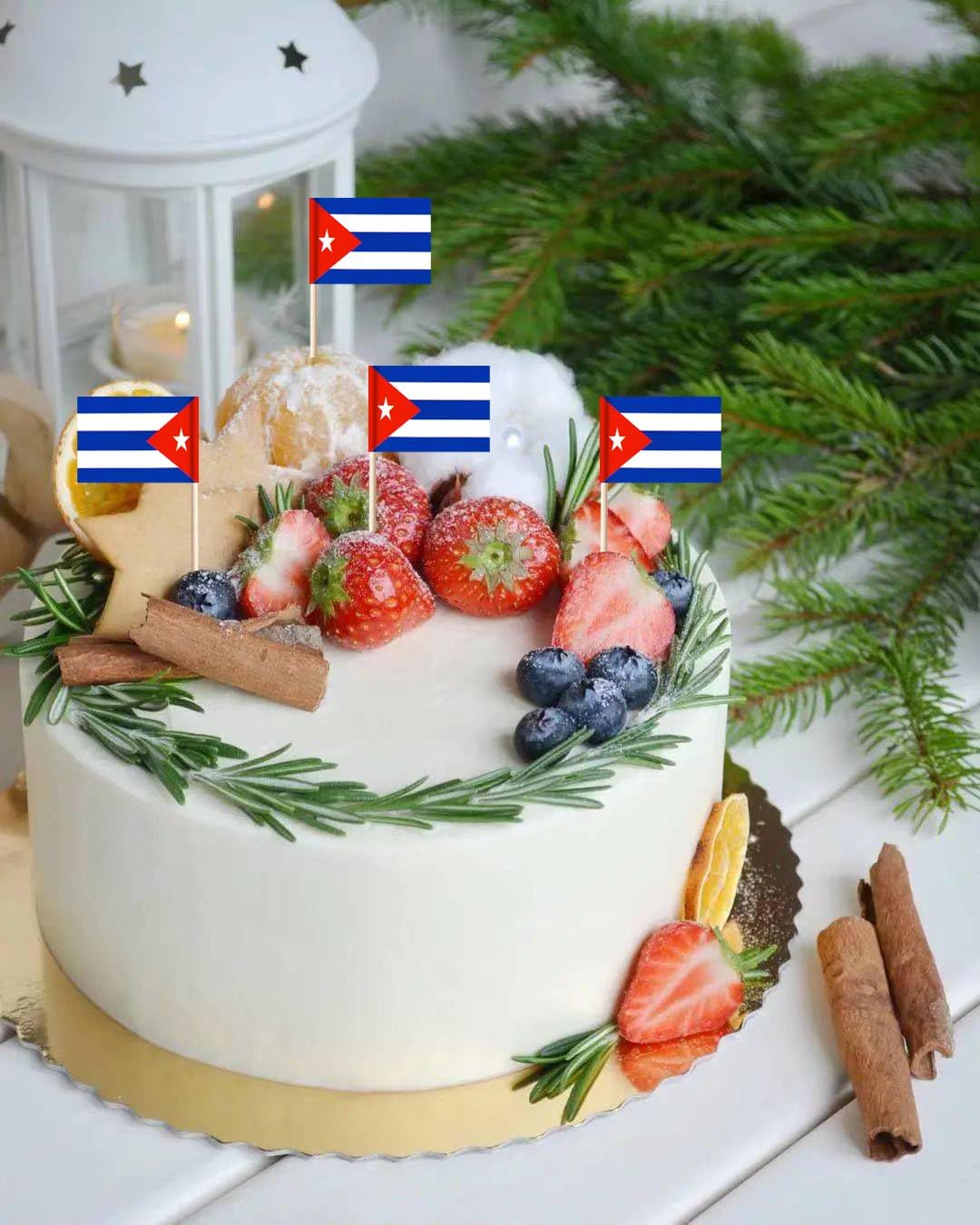 100 banderas cubanas con palillos de dientes, mini adornos para cupcakes de Cuba pequeños, banderas, banderines para fiesta de campo, cóctel,