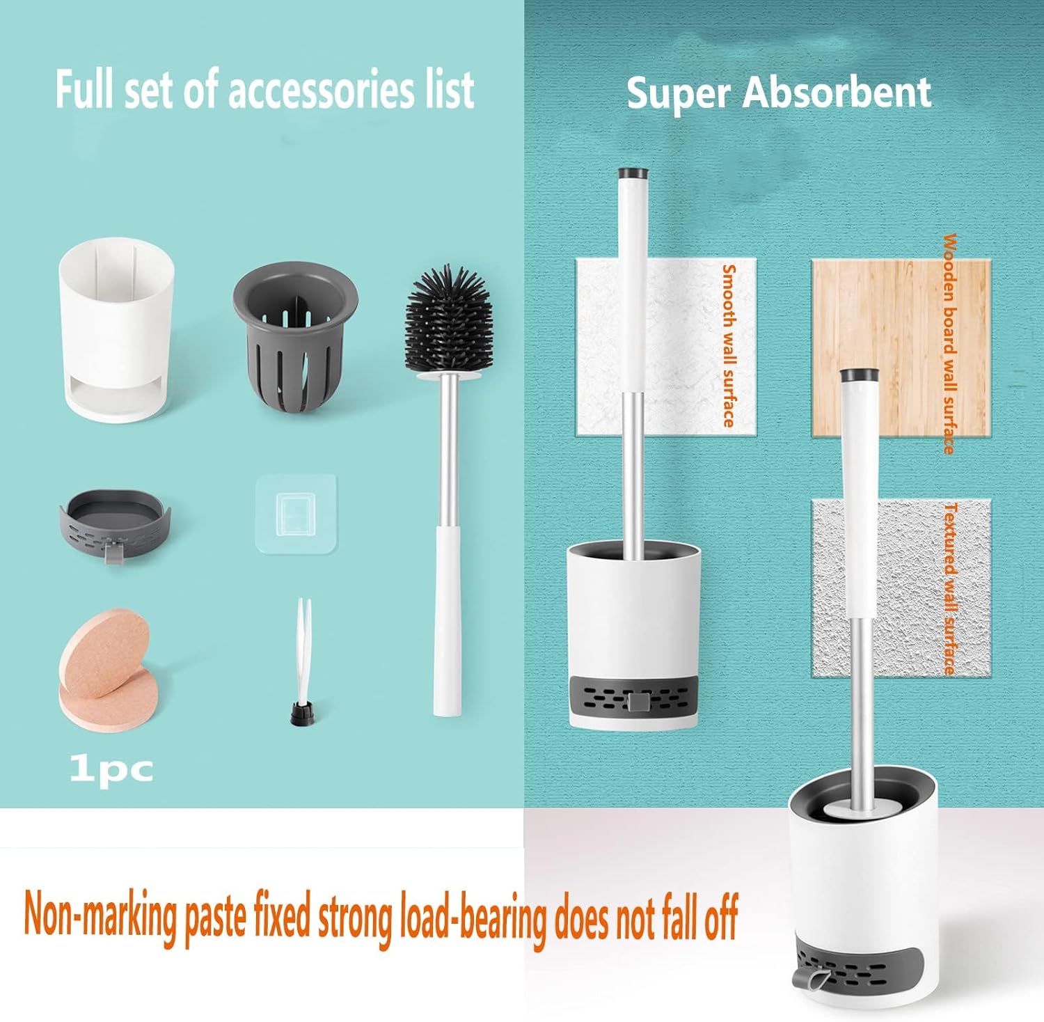 Escobilla de inodoro de acero inoxidable para inodoro, juego de cepillo de mango largo y soporte para baño con tapetes, accesorios de limpieza