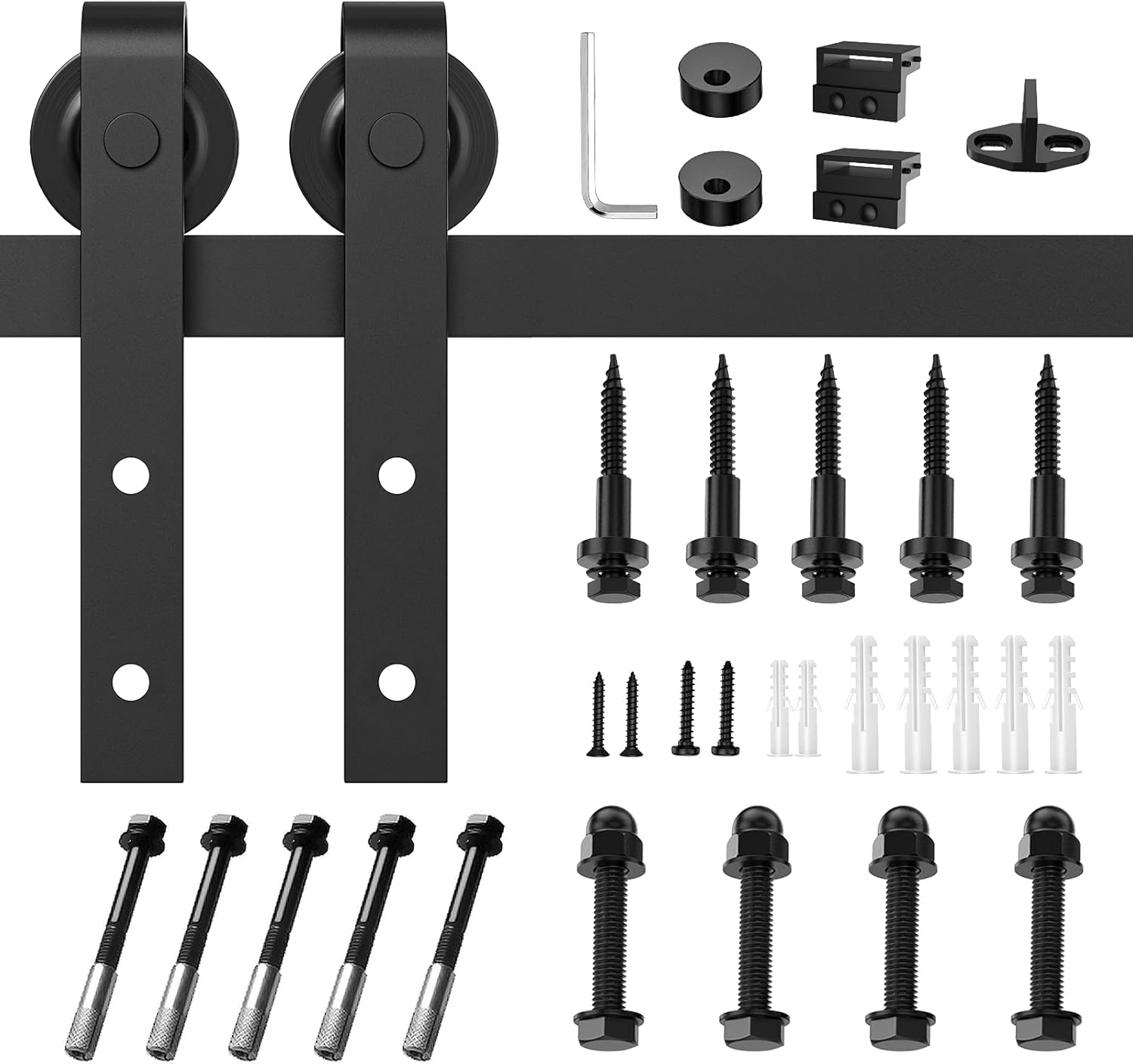 Homlux – Kit de herrajes para puerta corrediza de granero de alta resistencia, suaves y silenciosos, simples y fáciles de instalar, se ajustan a