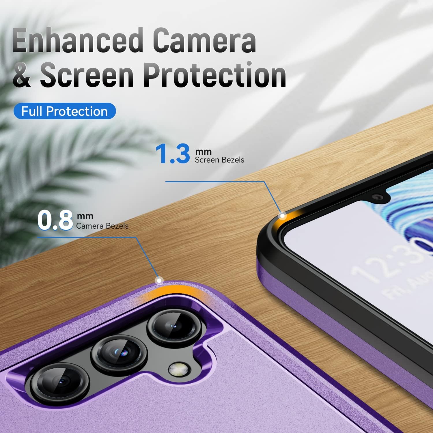 Funda para Samsung Galaxy A14 5G con protector de pantalla con anillo de soporte, resistente protección de grado militar a prueba de golpes para