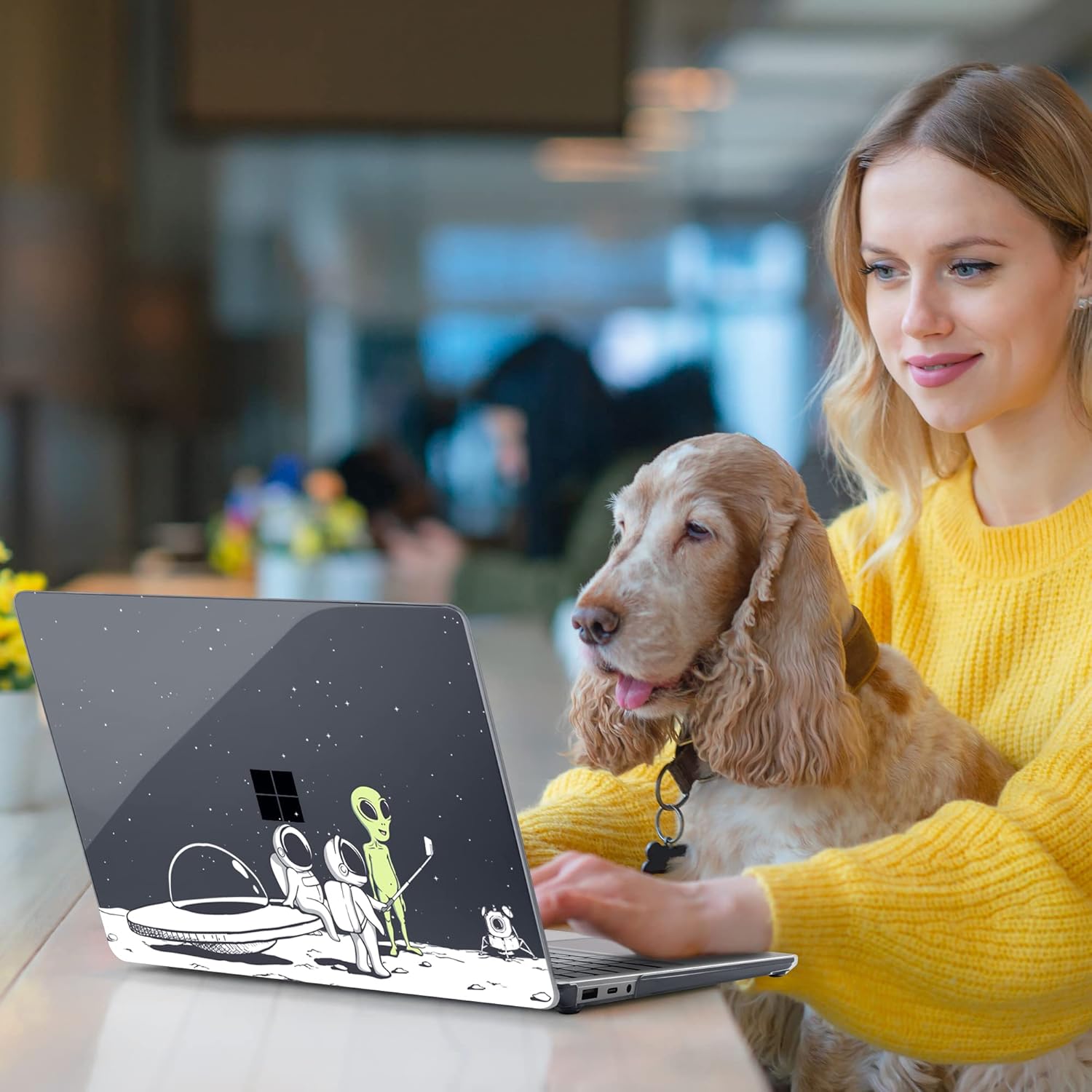 MEEgoodo Funda para portátil Microsoft Surface de 15 pulgadas con reposamanos de metal, funda transparente para 5 4 y 3 generación, carcasa rígida