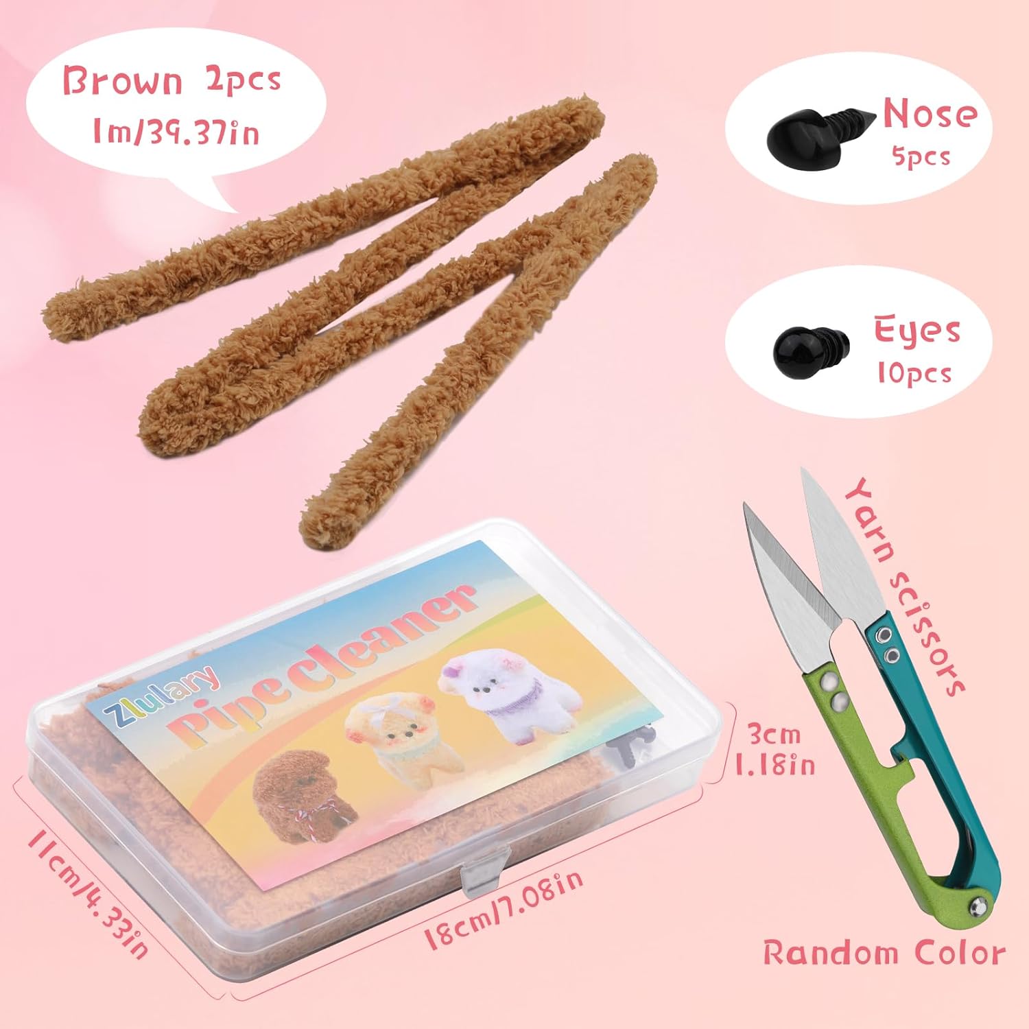 Limpiador de pipas para manualidades, tallos de felpilla súper gruesos de 0.59 pulgadas, limpiador de pipas para principiantes, manualidades,