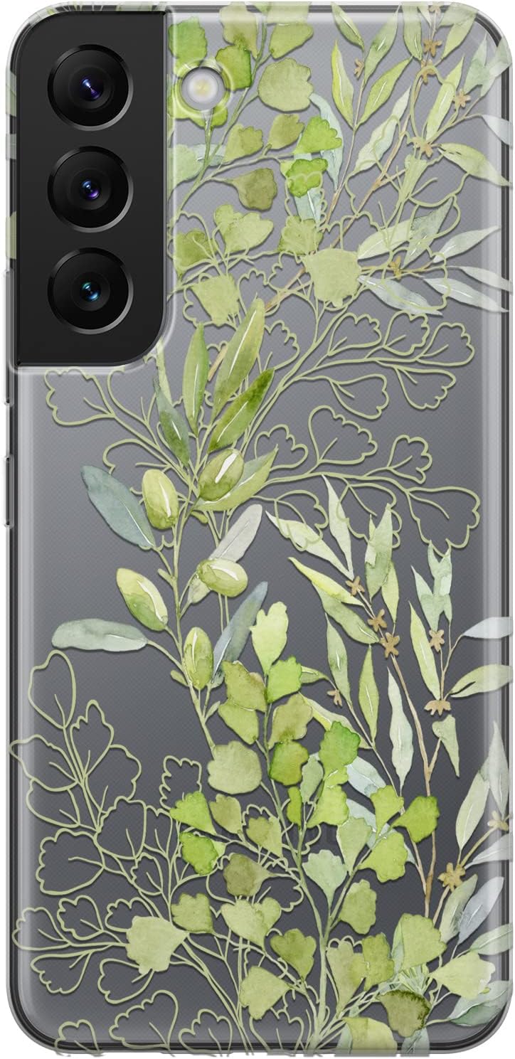 Cavka Funda de teléfono compatible con Samsung Galaxy S23 Ultra S22 S21 FE 5G S20 Note 20 10 Plus hojas de olivo ligeras a prueba de golpes, plantas