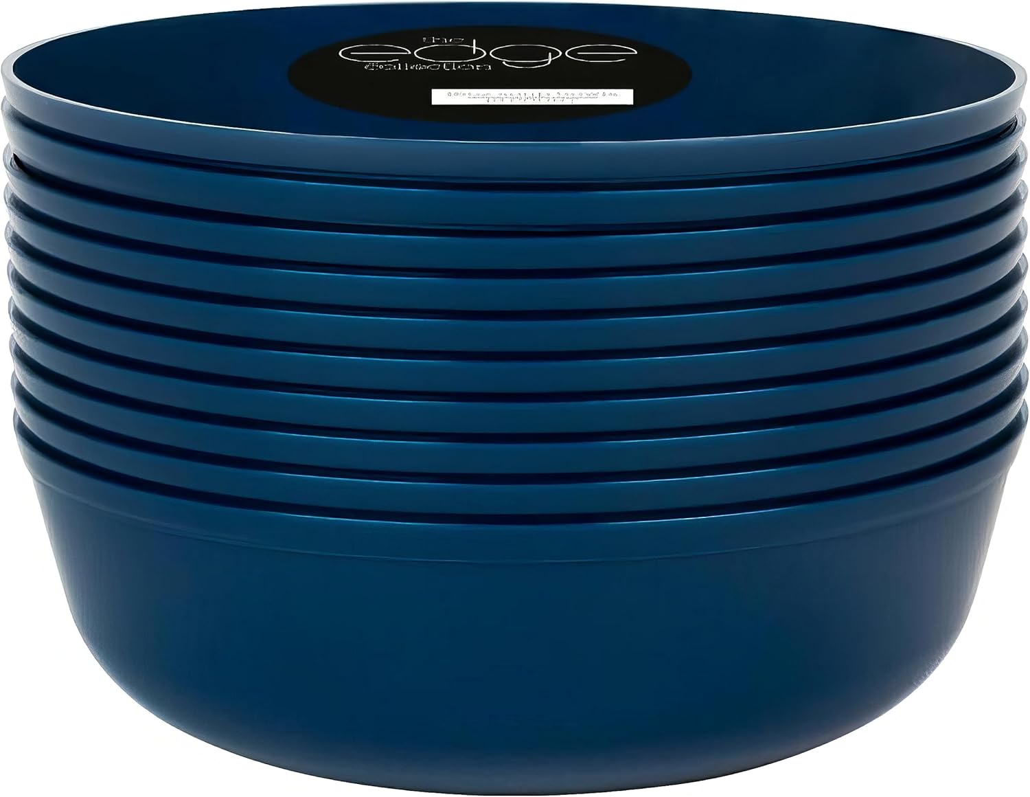 Edge – Cuencos redondos de plástico desechables de 16 onzas (10 unidades), color azul marino, para fiestas, eventos y ocasiones especiales