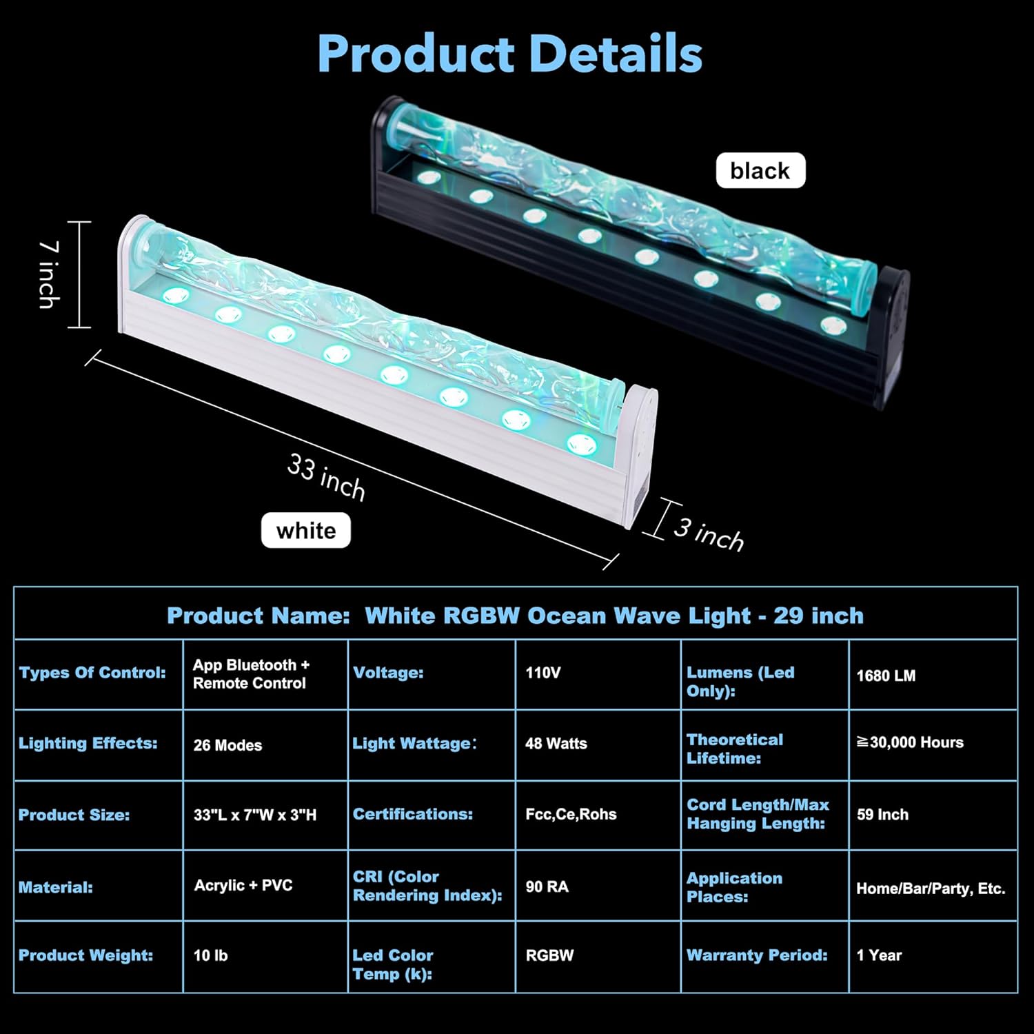 Lámpara de proyector de luces RGB de ondas oceánicas, iluminación ambiental LED Knetic Aurora para decoración de pared, iluminación ambiental fresca