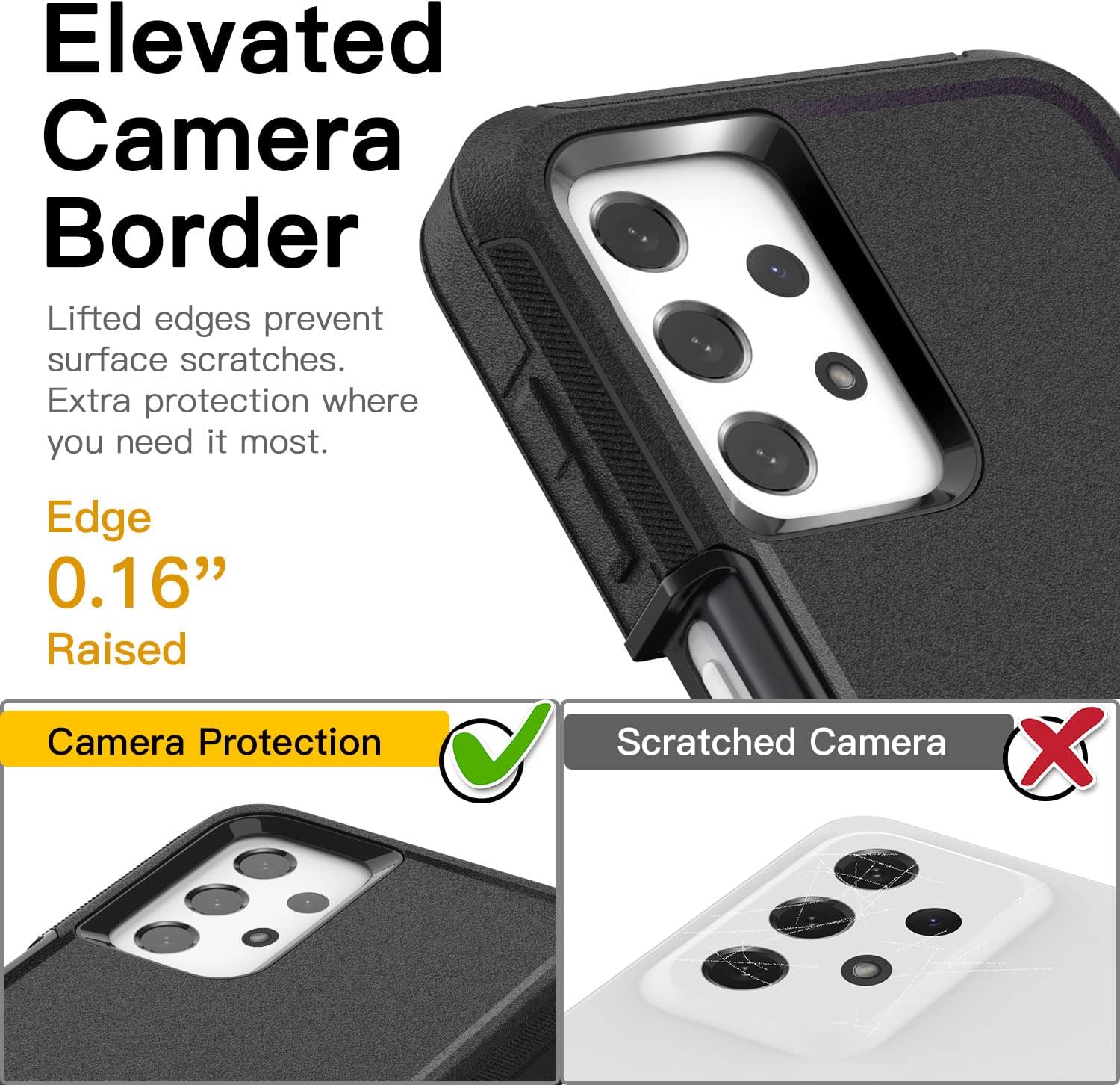 AICase Funda para Galaxy A23 con clip para cinturón (6.6 pulgadas), resistente y resistente, protección duradera de grado militar, a prueba de