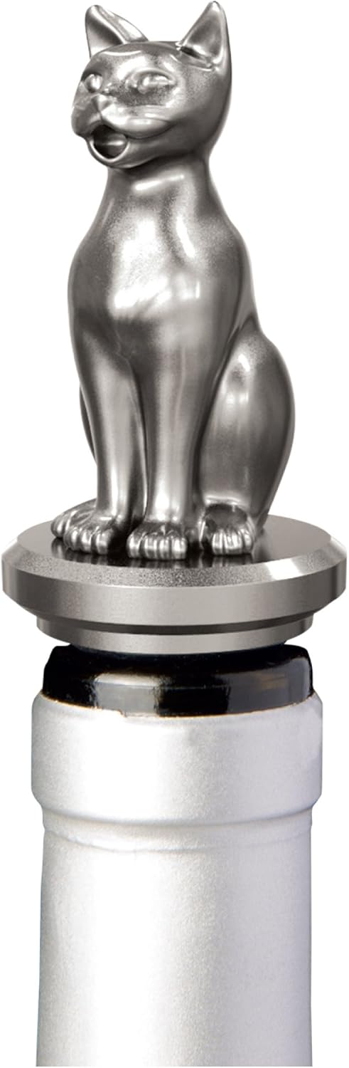 Vertedor aireador de vino de acero inoxidable para gatos, boquilla de decantador de lujo para vino tinto y blanco robusto, vertedero, tapón y