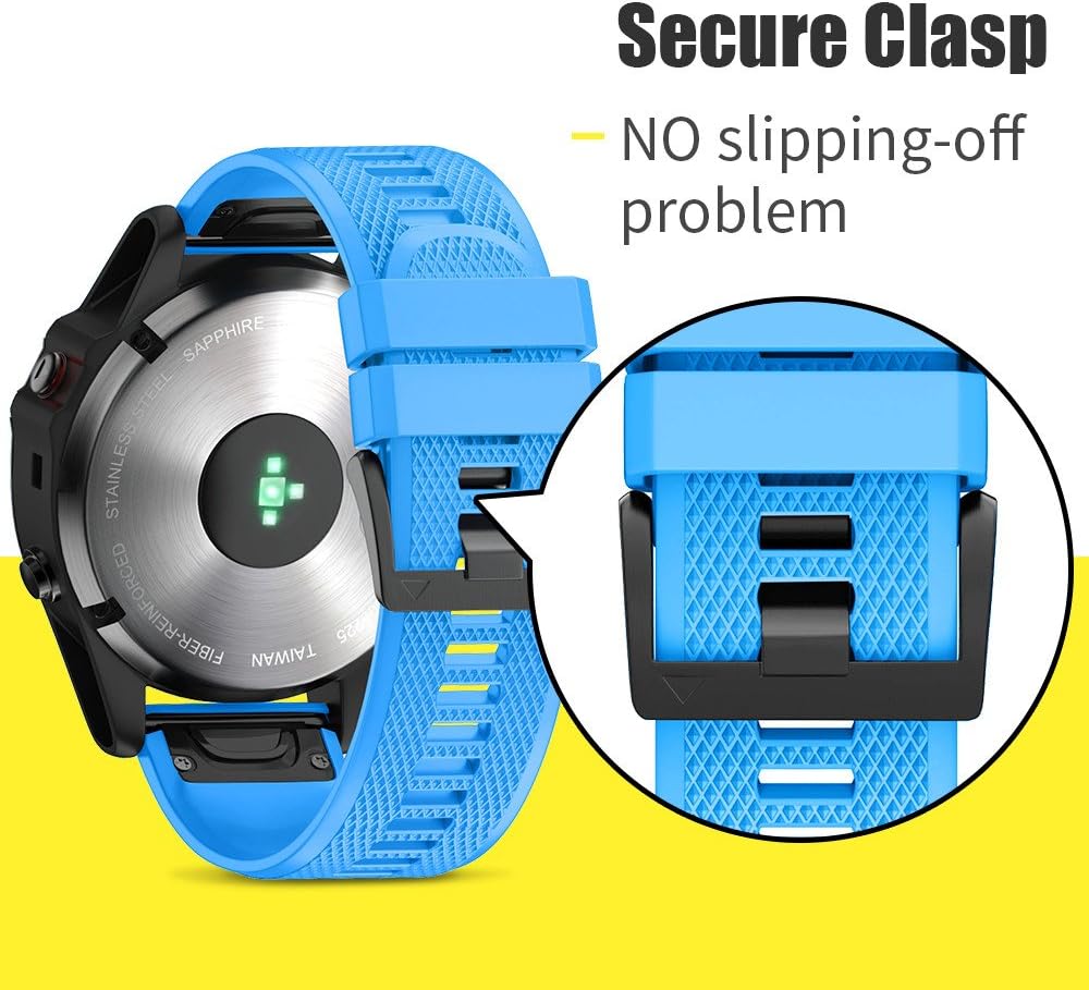 ANCOOL Correa de reloj para Fenix 5Fenix 6Garmin Fenix 7 Band 0.866 in bandas de silicona suave compatibles con Garmin S62 Watch BandFenix 5 PLUS