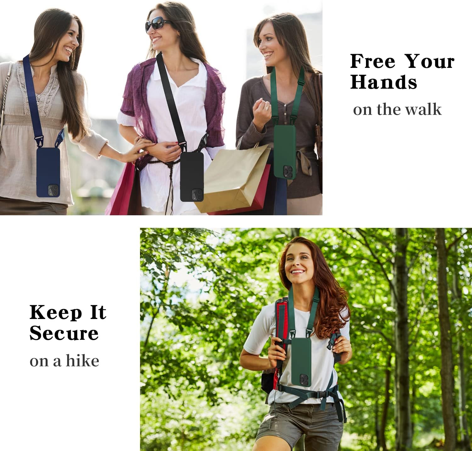 Funda compatible con iPhone 15 Pro con cordón, funda cruzada para iPhone con correa ajustable a prueba de golpes protección contra caídas, funda de
