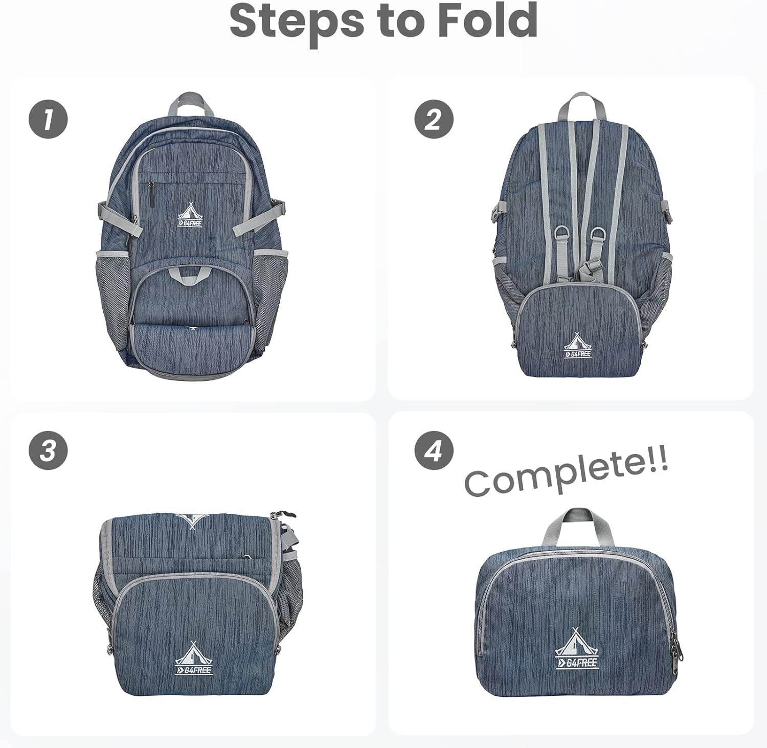G4Free Mochila de senderismo de 30 l, ligera, plegable, para viajes, al aire libre, para hombres y mujeres