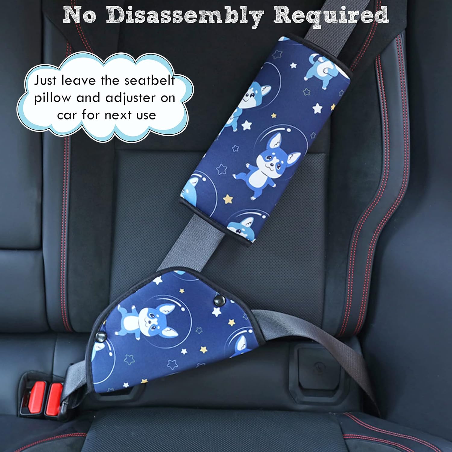 Ajustador de cinturón de seguridad y cojín de cinturón de seguridad para niños, ajustador de cinturón de seguridad y almohada, funda de cinturón de