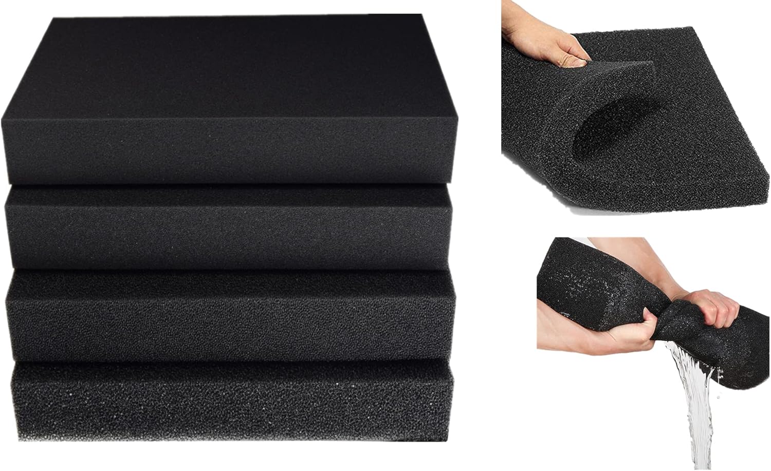 Esponjas de espuma de filtro, almohadilla de filtro de medios, esponja de filtro, espuma cortada a medida para peceras de acuario de 19.6 x 19.6 x