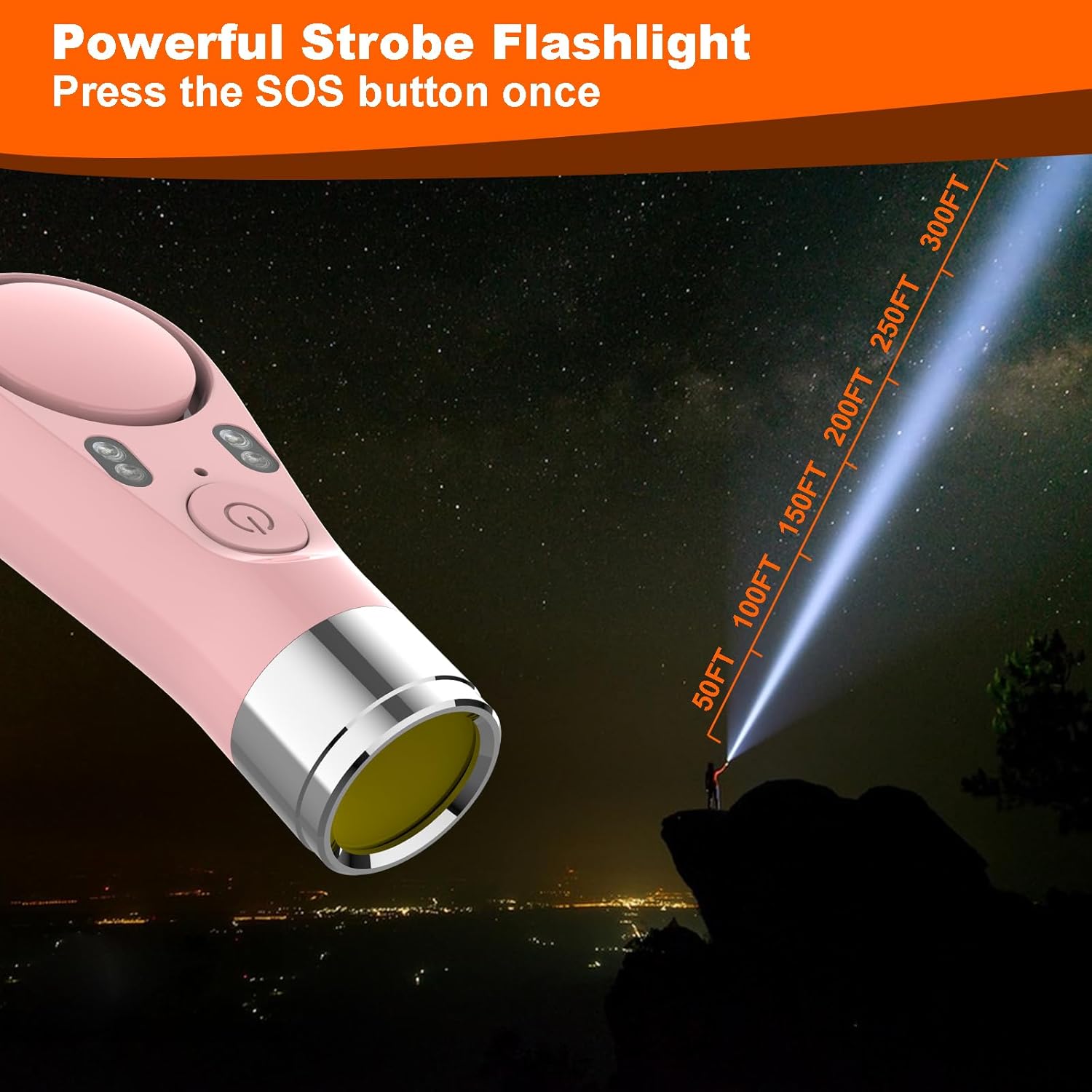 FUVISION Alarmas personales para mujer, alarma de seguridad personal para mujeres, alarma personal con sirena de 135 DB, luces de calentamiento