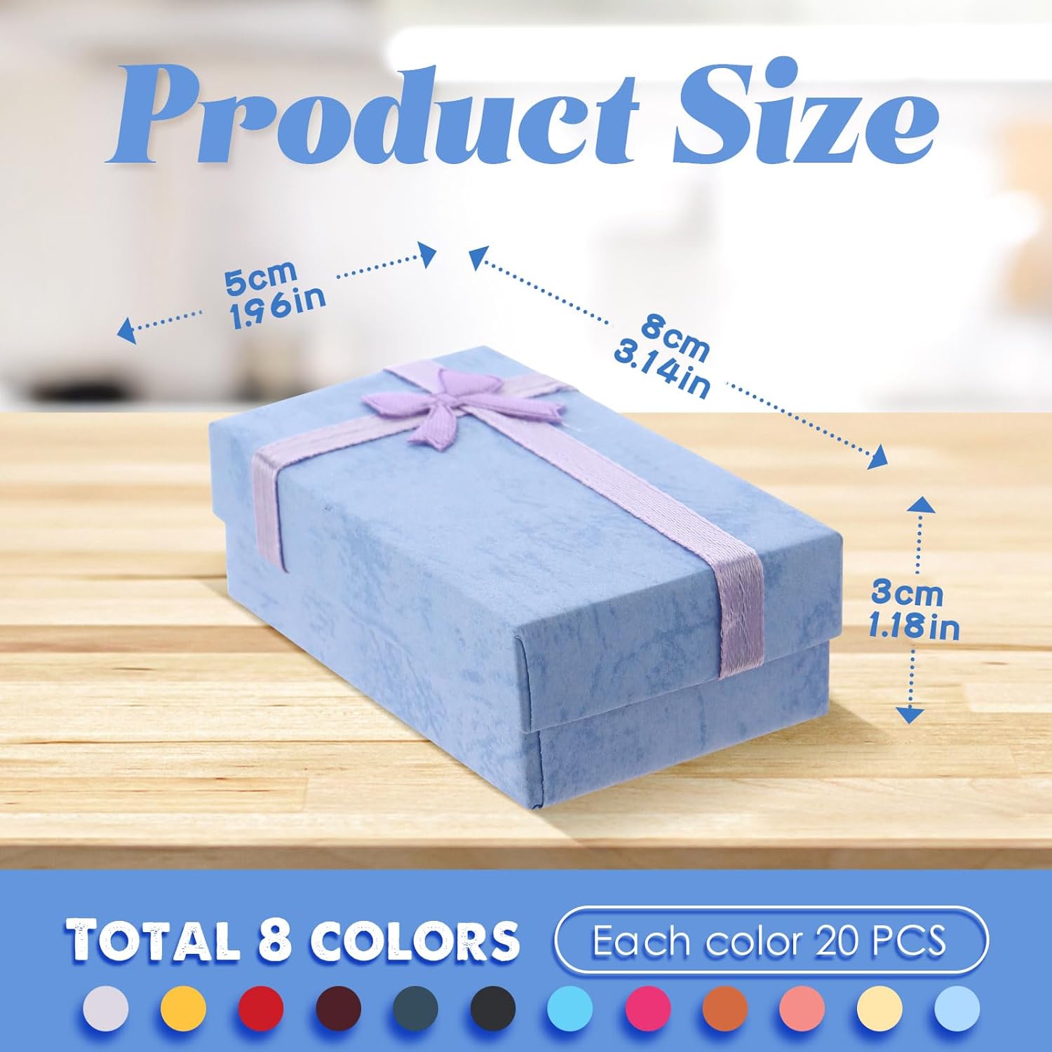 Juego de 160 cajas de regalo de joyería, cajas de joyería vacías, cajas de regalo pequeñas para joyas, cajas de cartón para joyas con lazo de cinta