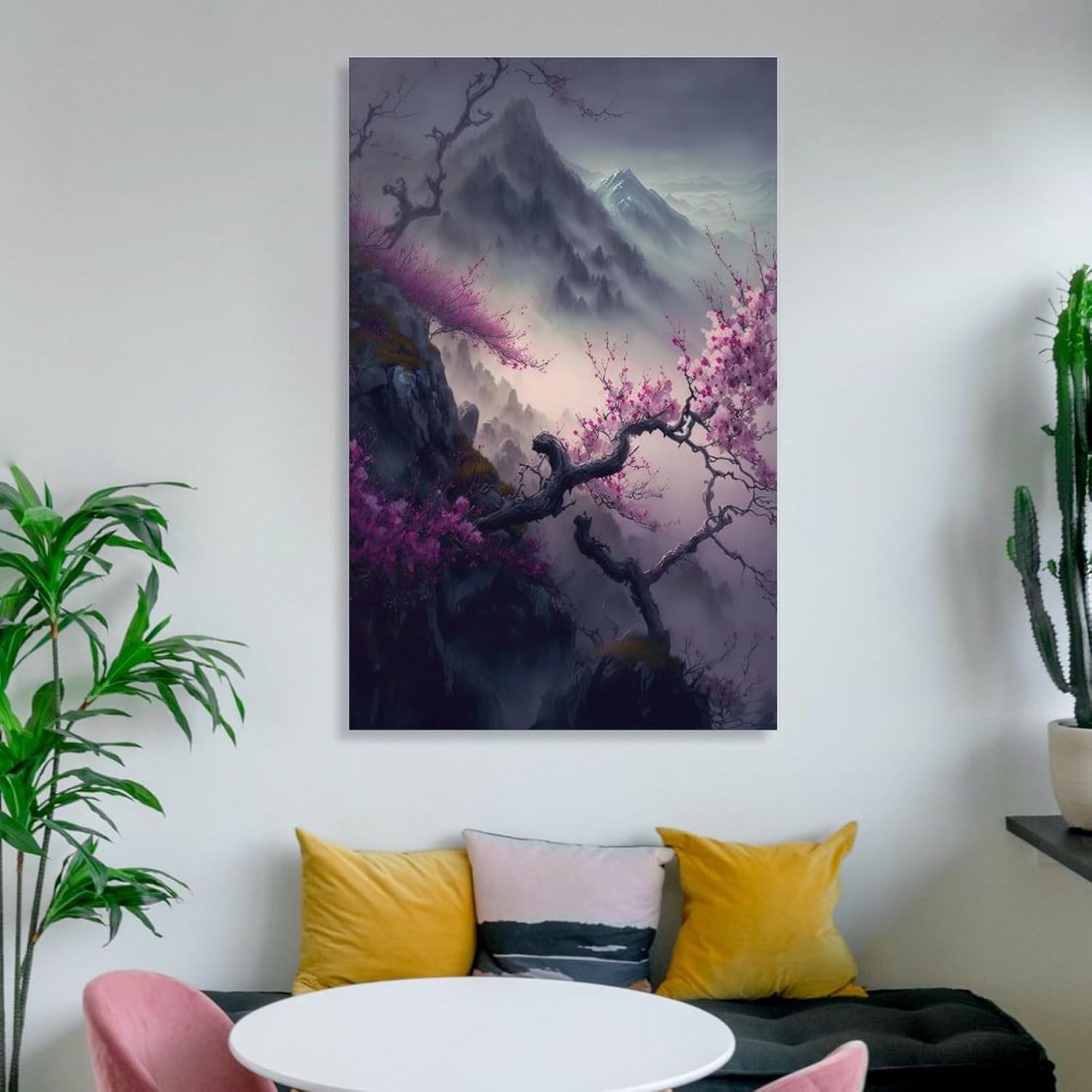 Aimery Lienzo artístico de flor de cerezo para pared, pósteres de regalo, pintura para dormitorio, decoración del hogar, imágenes colgantes sin