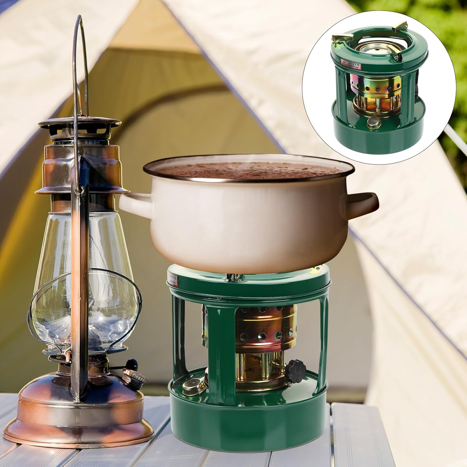 Garneck Calentador Mini Estufa de Camping Quemador Portátil Mini Estufa de Campamento Estufa de Queroseno Calentadores de Interior Estufa de