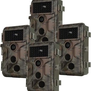 Paquete de 4 cámaras de caza de video de 32 MP Foto 1296P H.264 con grabación de sonido, visión nocturna de 100 pies IP66 impermeable y gran angular Paquete de 4 cámaras de caza de video de 32 MP Foto 1296P H.264 con grabación de sonido, visión nocturna de 100 pies IP66 impermeable y gran angular