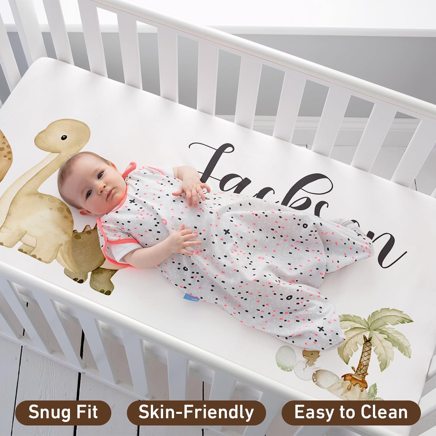 Juego de cama para cuna de bebé juego de guardería personalizado para recién nacidos con nombre de bebé personalizado, juego de cuna de 3 piezas