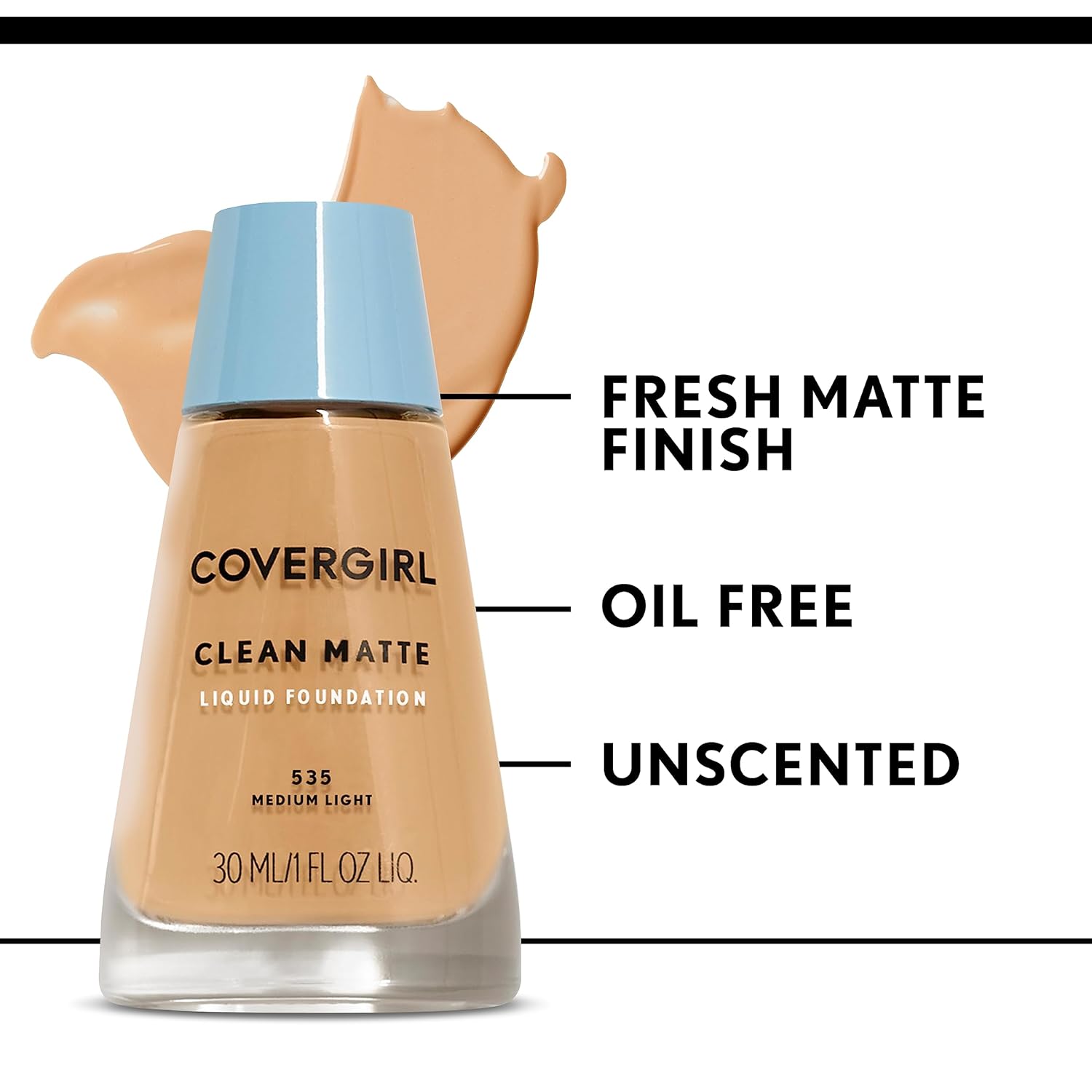 CoverGirl Clean Maquillaje líquido control de aceite, paquete de de 1