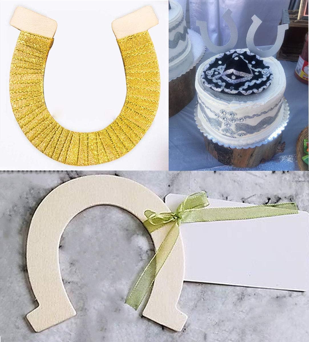 VERNUOS 48 piezas de recortes de madera sin terminar para manualidades, bodas, fiestas temáticas de vaquero y cumpleaños, 3.3 x 3.5 pulgadas
