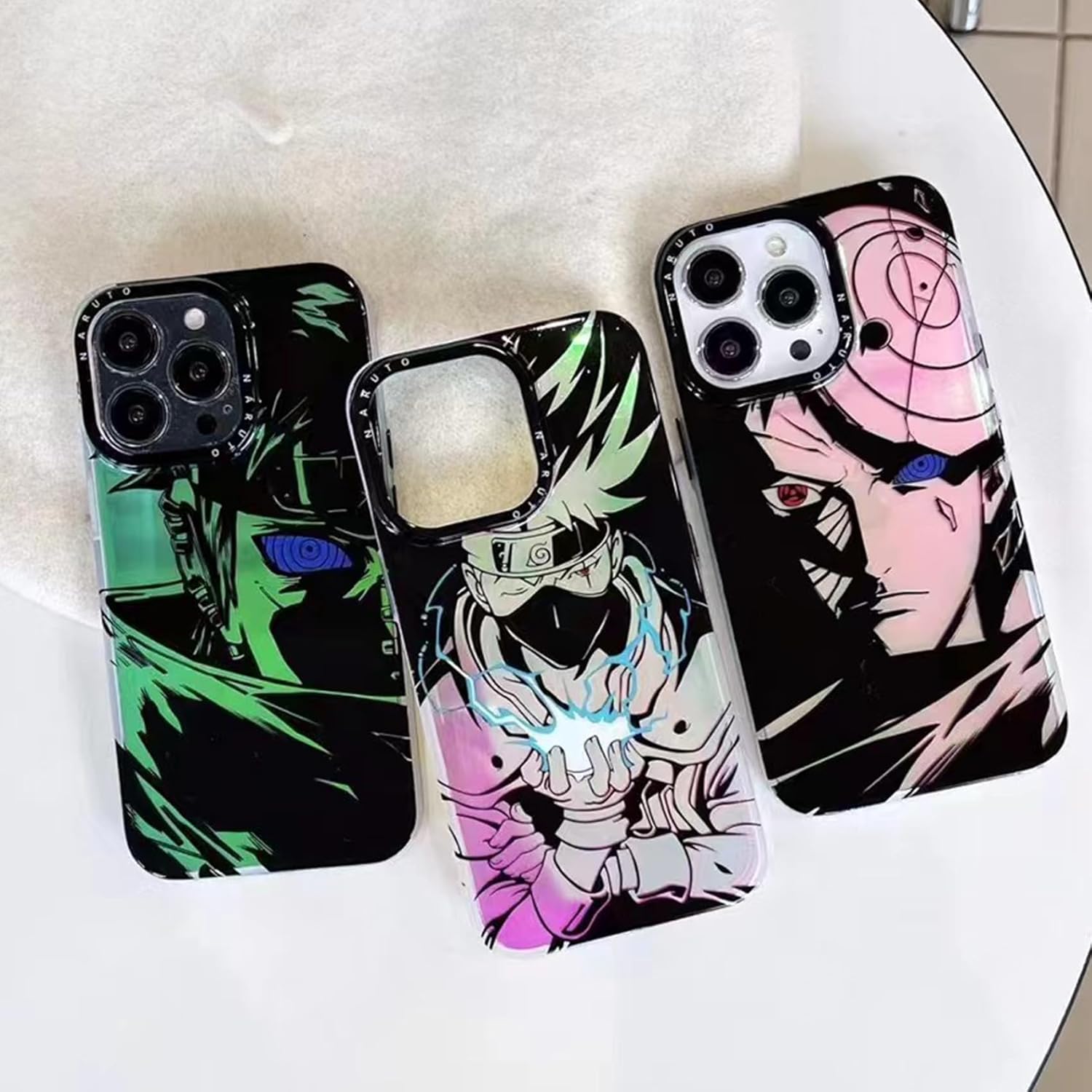 Funda para teléfono con láser de anime deslumbrante, a prueba de golpes, de poliuretano termoplástico suave, antiarañazos, antideslizante (05 para