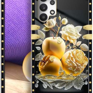 CARLOCA Funda para Samsung Galaxy A32 5G, rosa dorada y fruta de la paz mejora tu estilo con la funda dorada de lujo a prueba de golpes compatible CARLOCA Funda para Samsung Galaxy A32 5G, rosa dorada y fruta de la paz mejora tu estilo con la funda dorada de lujo a prueba de golpes compatible