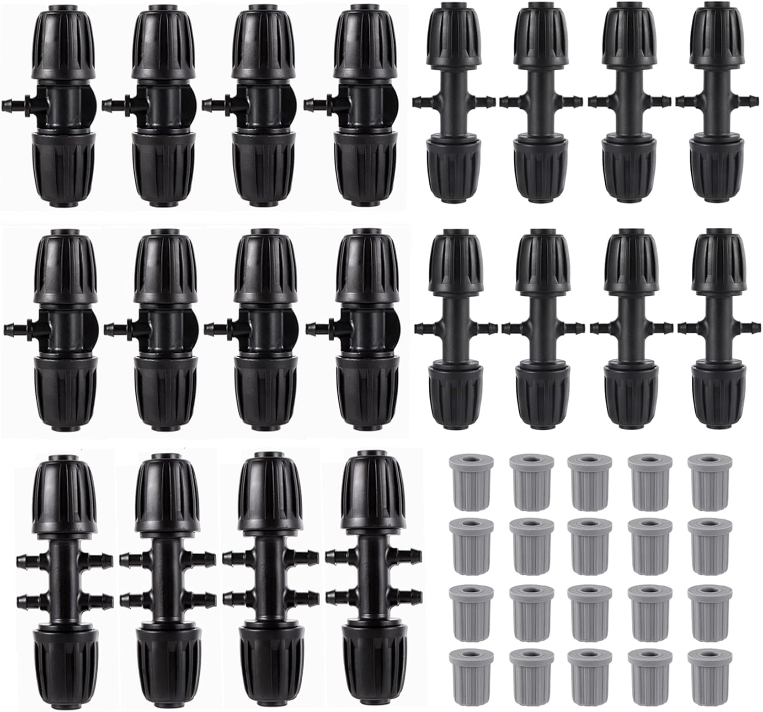 Juego de 40 accesorios de riego por goteo de 12 a 14 pulgadas para tubos de riego por goteo de 12 pulgadas de diámetro interior x 0.60 pulgadas –