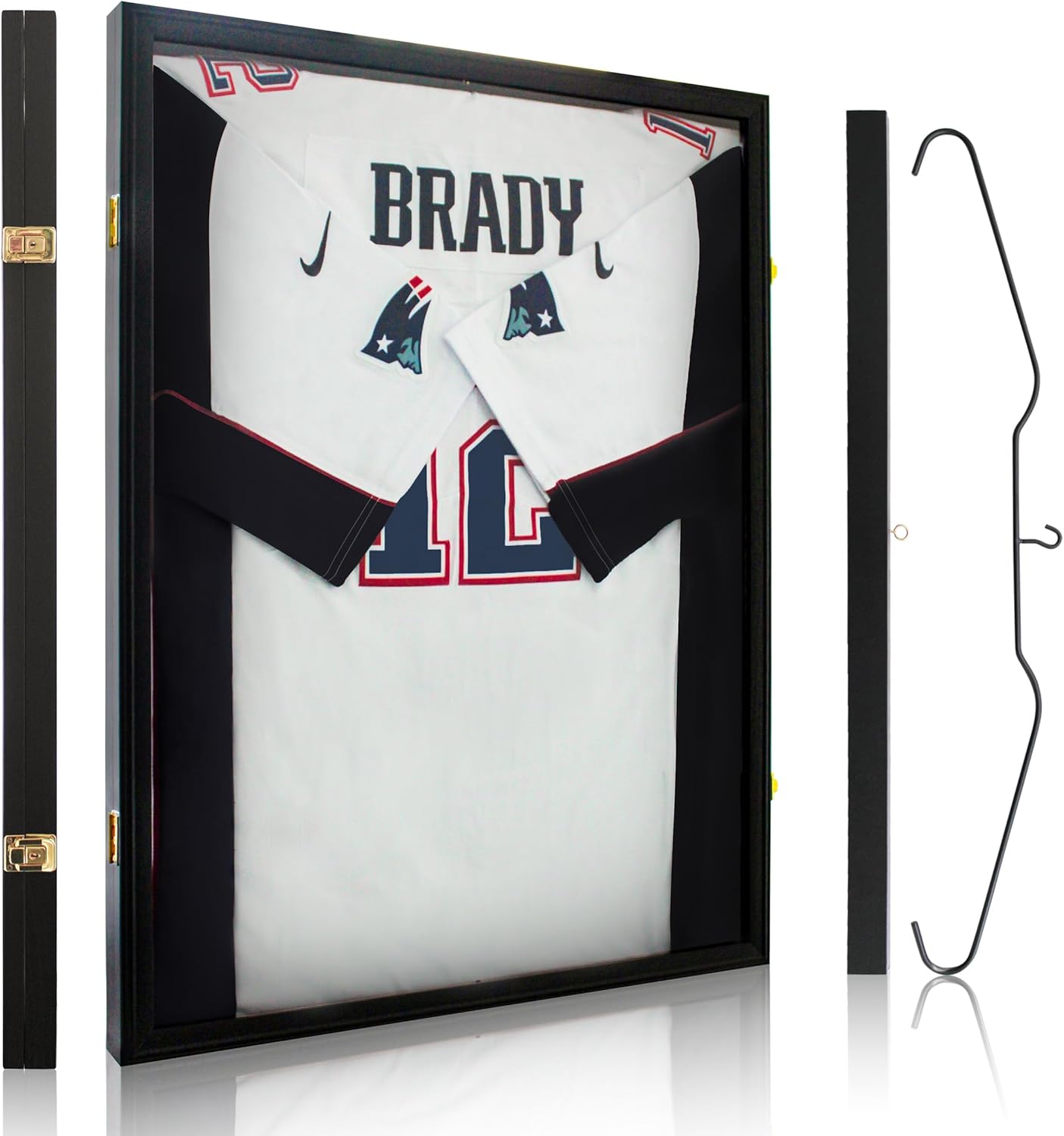 GraceView Estuche de exhibición con marco de jersey, caja grande de sombra de jersey de fútbol con 98% de protección UV, acrílico para baloncesto y