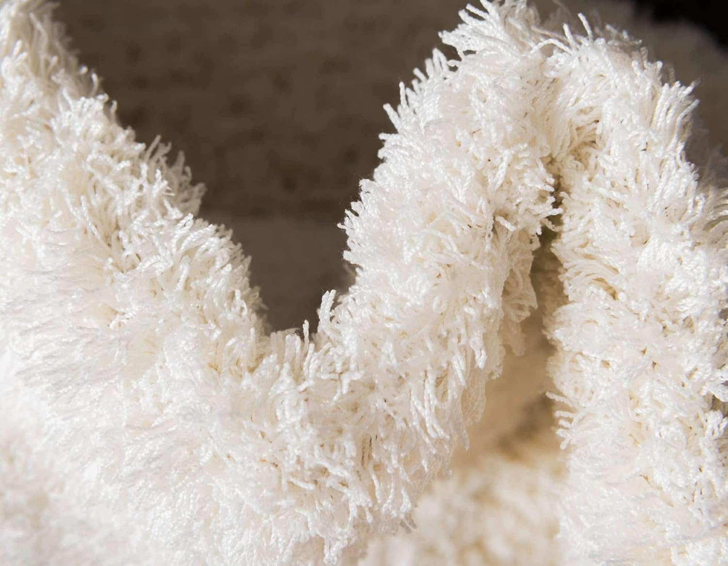 Unique Loom Studio Solid Shag Collection Urban – Alfombra moderna súper suave y de felpa, 4 x 6 pies, color blanco