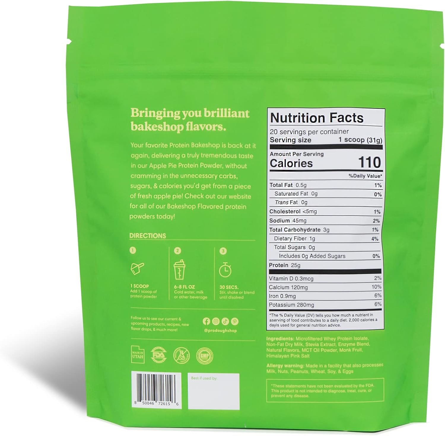 ProDough Gourmet Whey Isolate – Proteína en polvo hidrolizada para batido – Mezcla de enzimas de fácil digestión, 0.88 oz de proteína por porción,
